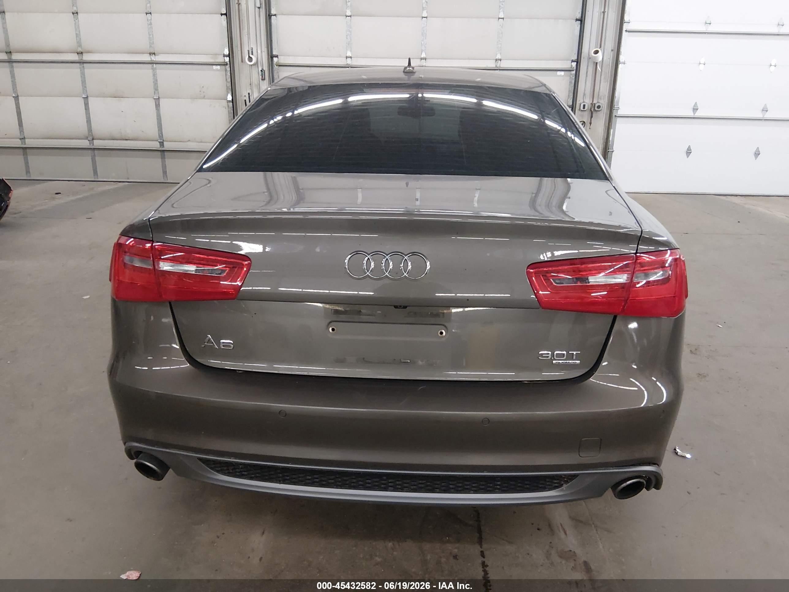 2014 Audi A6 3.0t Premium Plus Gray vin: WAUHGAFCXEN131983
