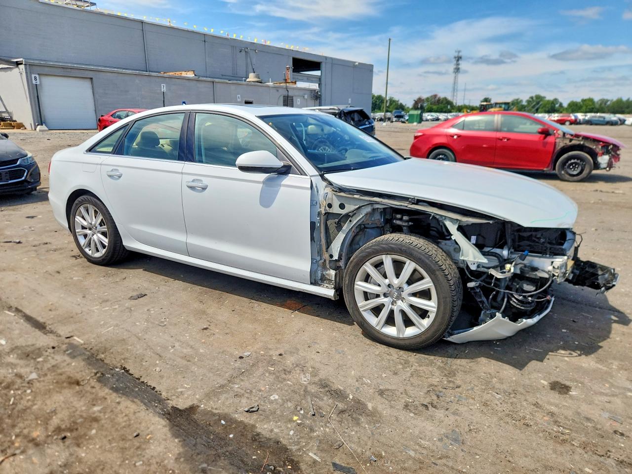 2015 Audi A6 Prestige White vin: WAUHGAFCXFN009996