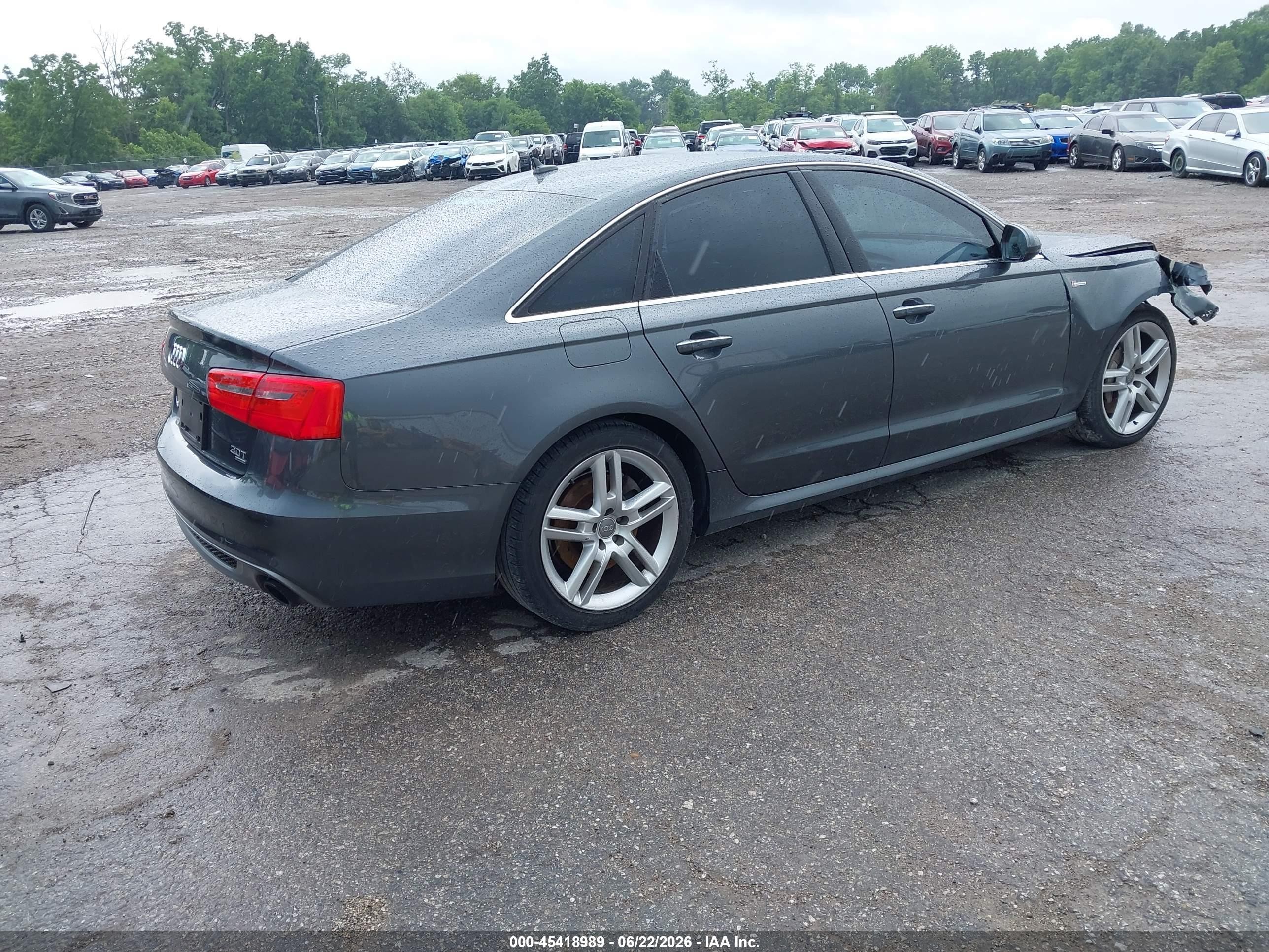 2015 Audi A6 3.0t Premium Plus Gray vin: WAUHGAFCXFN023235