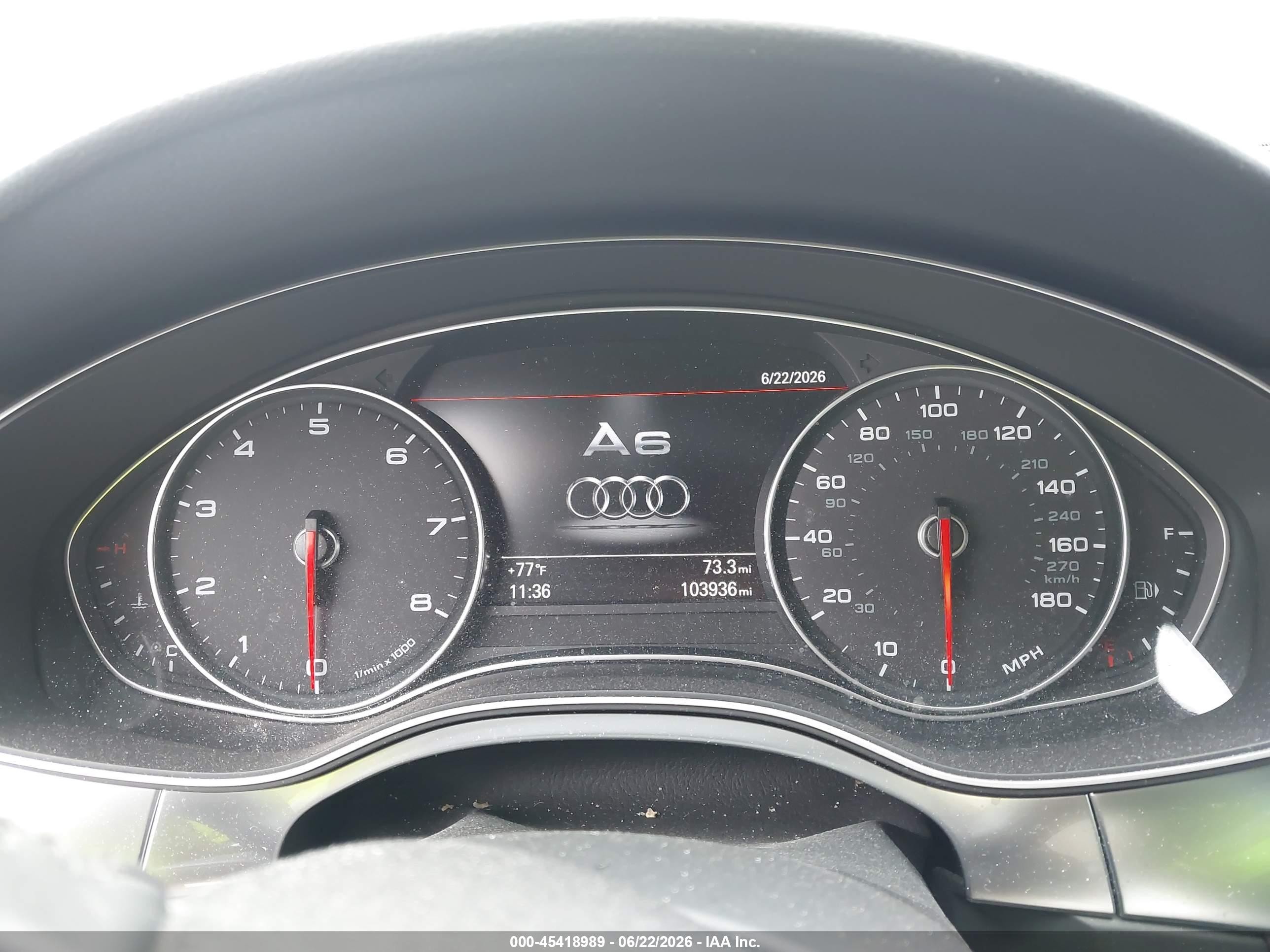2015 Audi A6 3.0t Premium Plus Gray vin: WAUHGAFCXFN023235