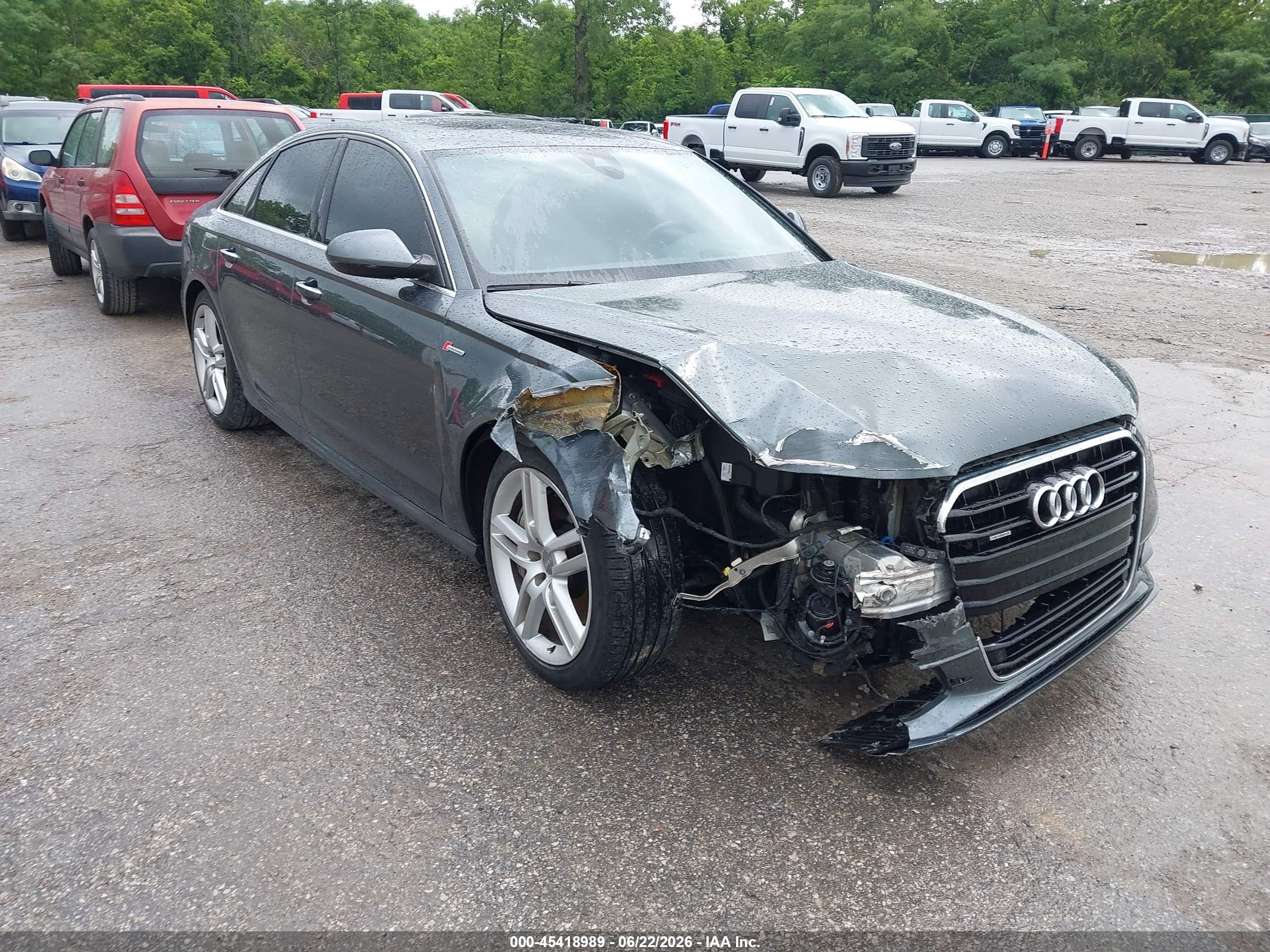 2015 Audi A6 3.0t Premium Plus Gray vin: WAUHGAFCXFN023235