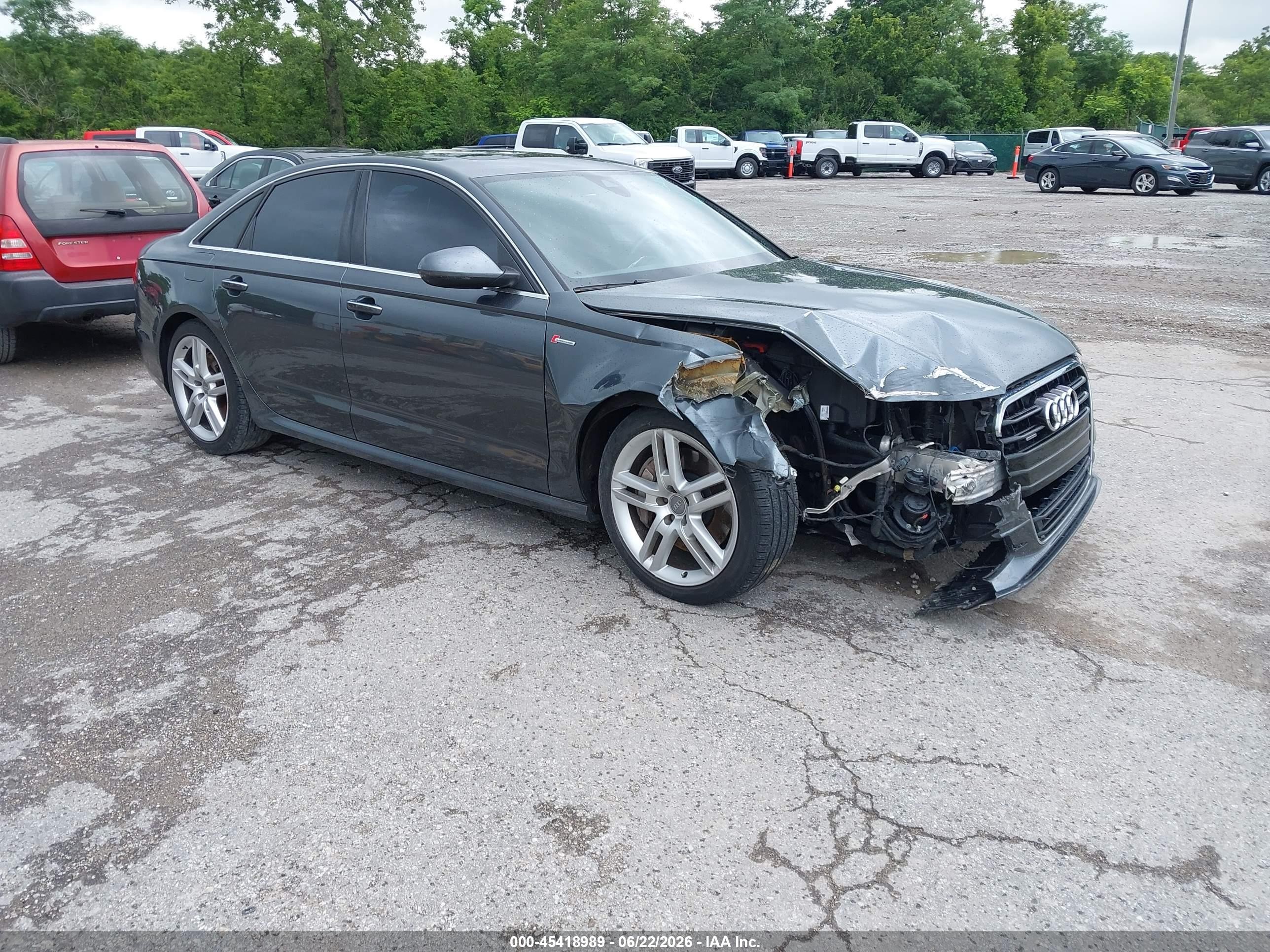 2015 Audi A6 3.0t Premium Plus Gray vin: WAUHGAFCXFN023235