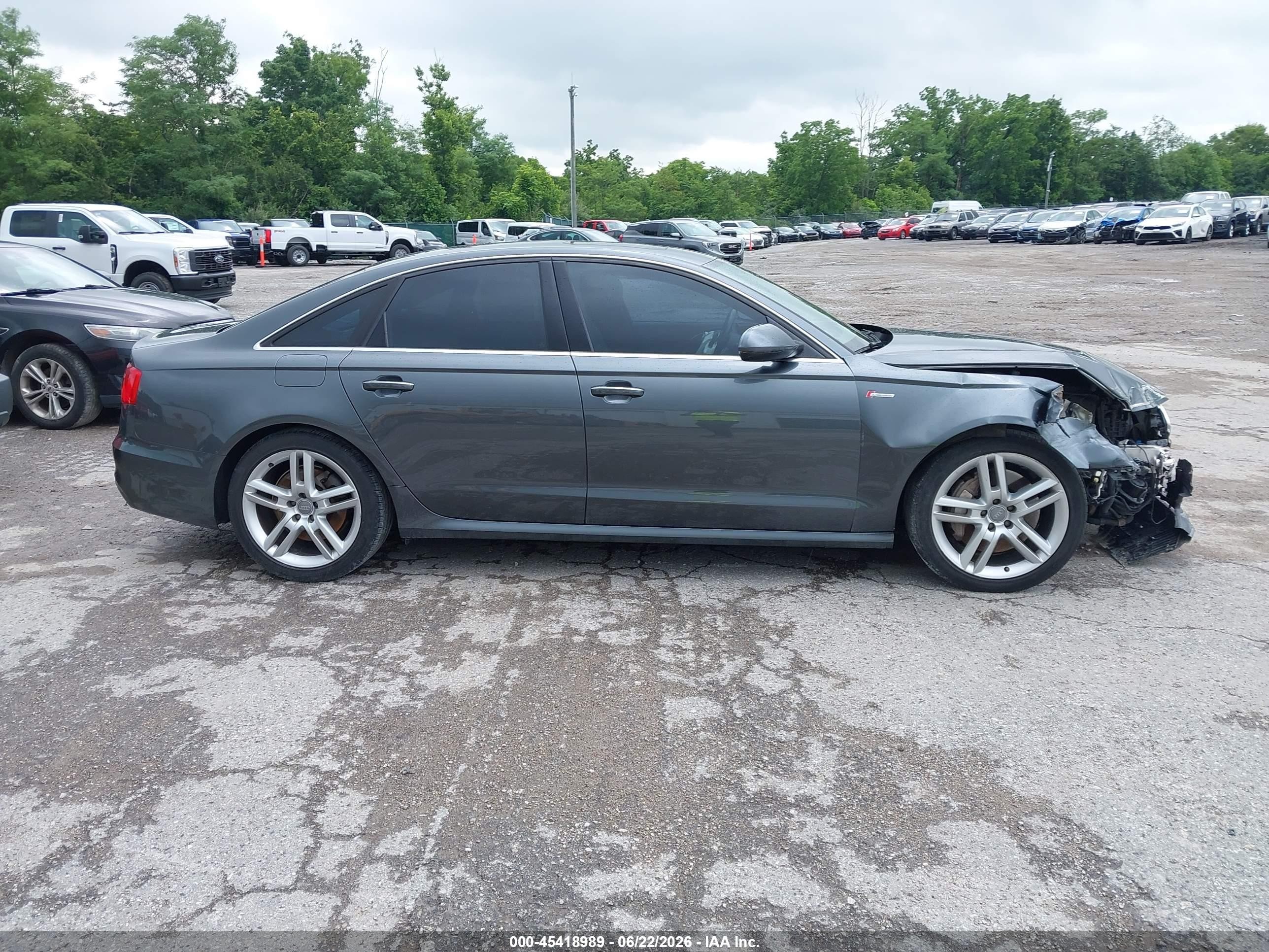 2015 Audi A6 3.0t Premium Plus Gray vin: WAUHGAFCXFN023235