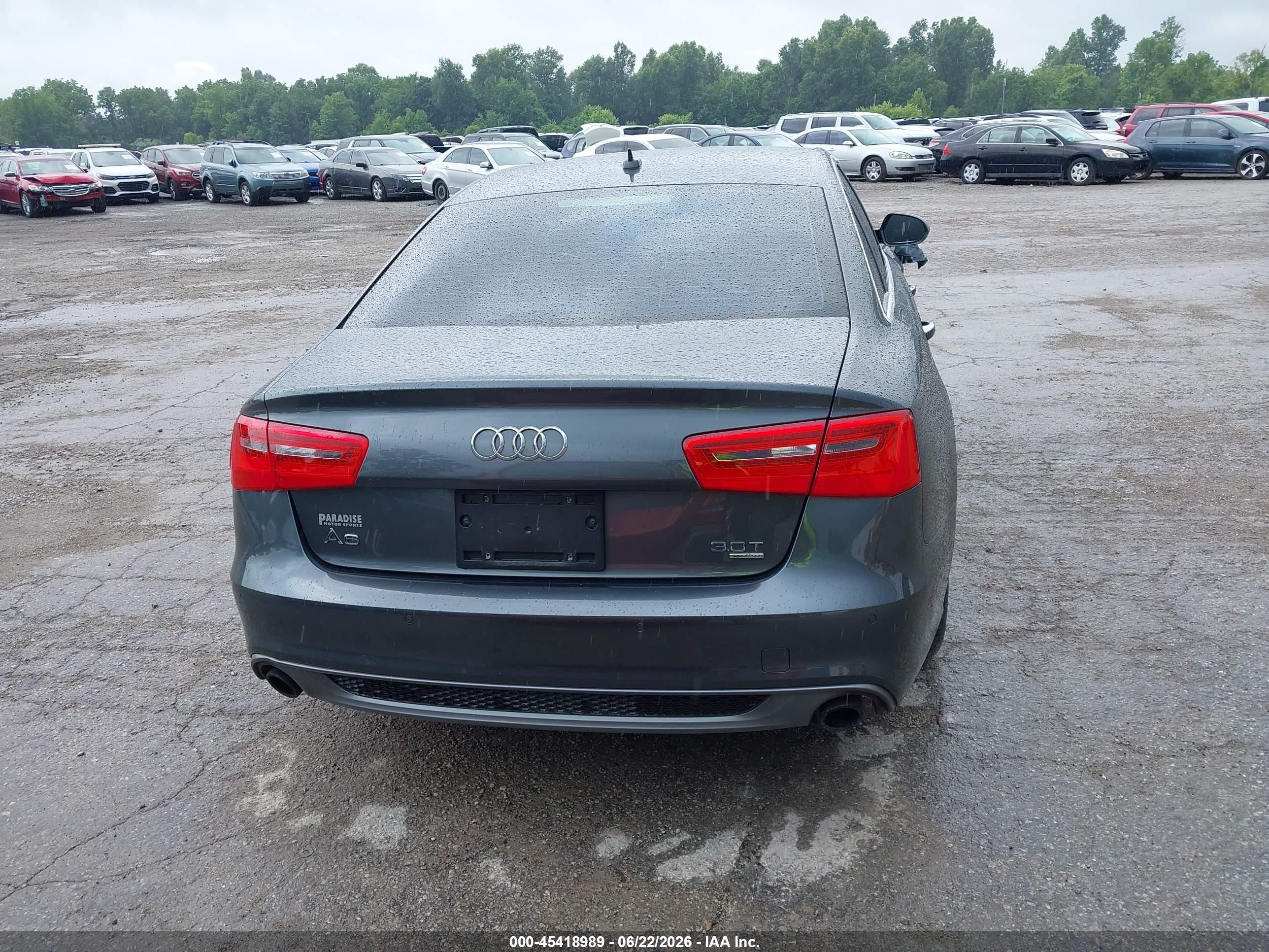 2015 Audi A6 3.0t Premium Plus Gray vin: WAUHGAFCXFN023235