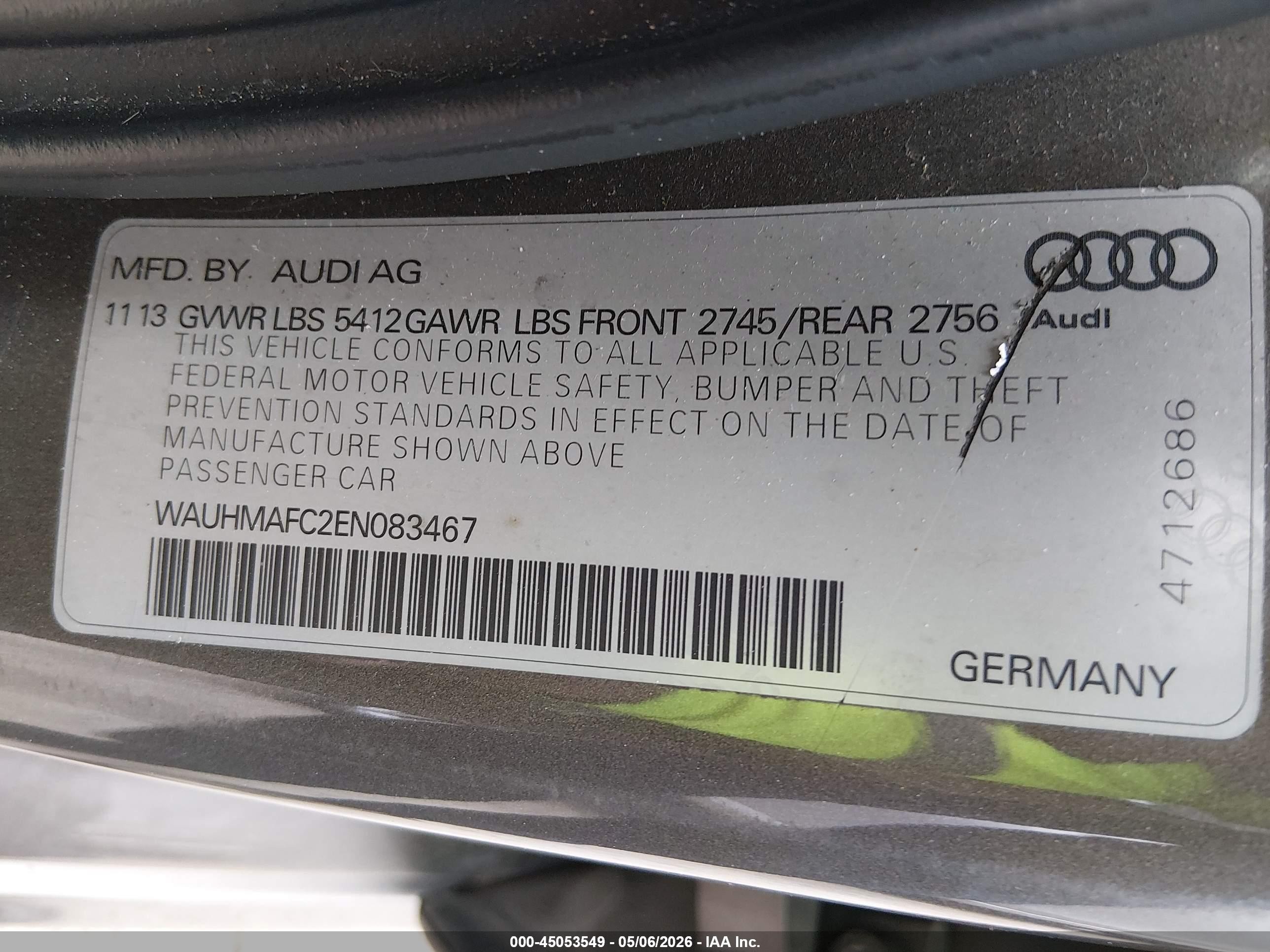 2014 Audi A6 3.0 Tdi Premium Plus Brown vin: WAUHMAFC2EN083467
