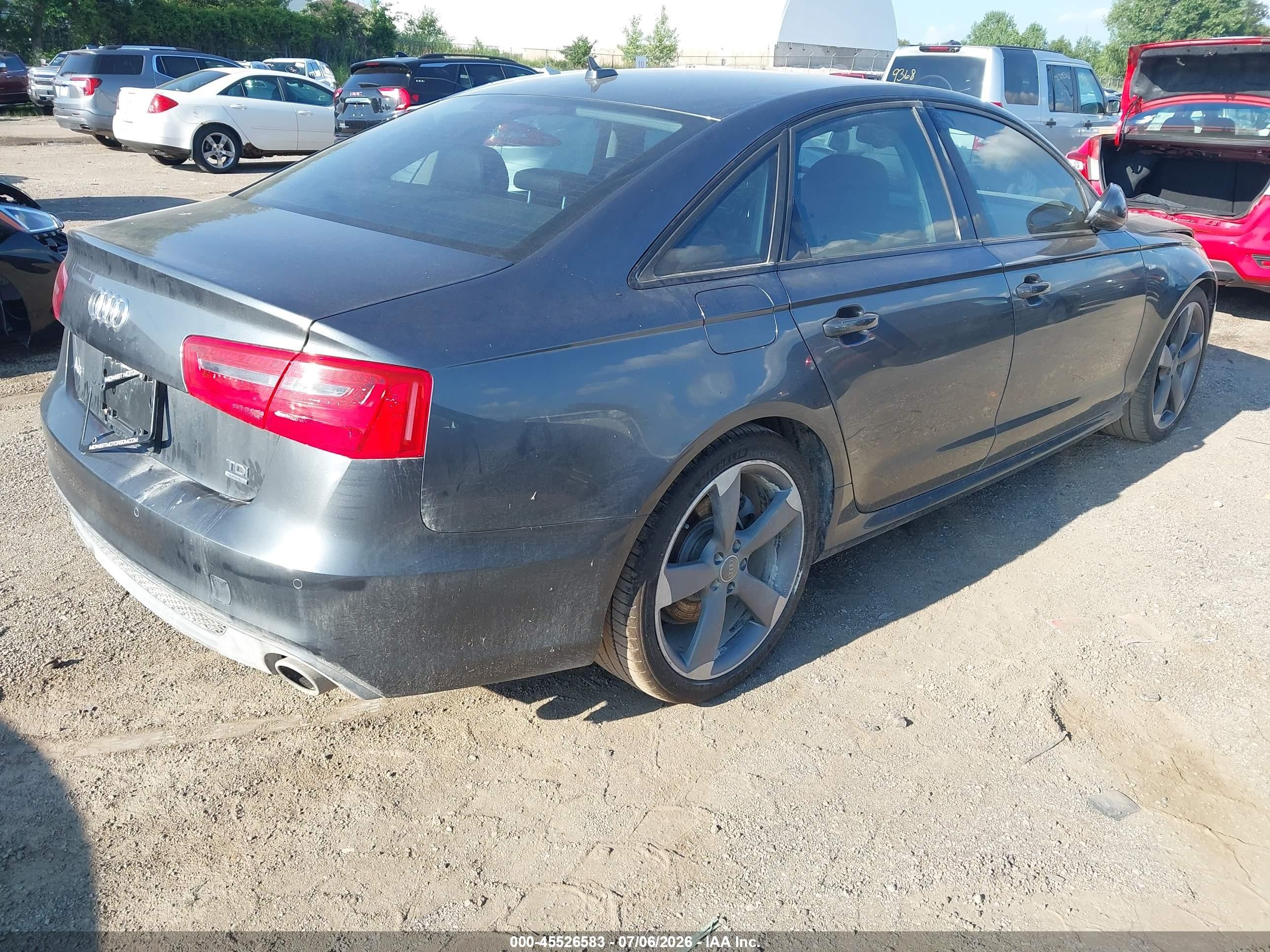 2014 Audi A6 3.0 Tdi Premium Plus Gray vin: WAUHMAFC7EN128239