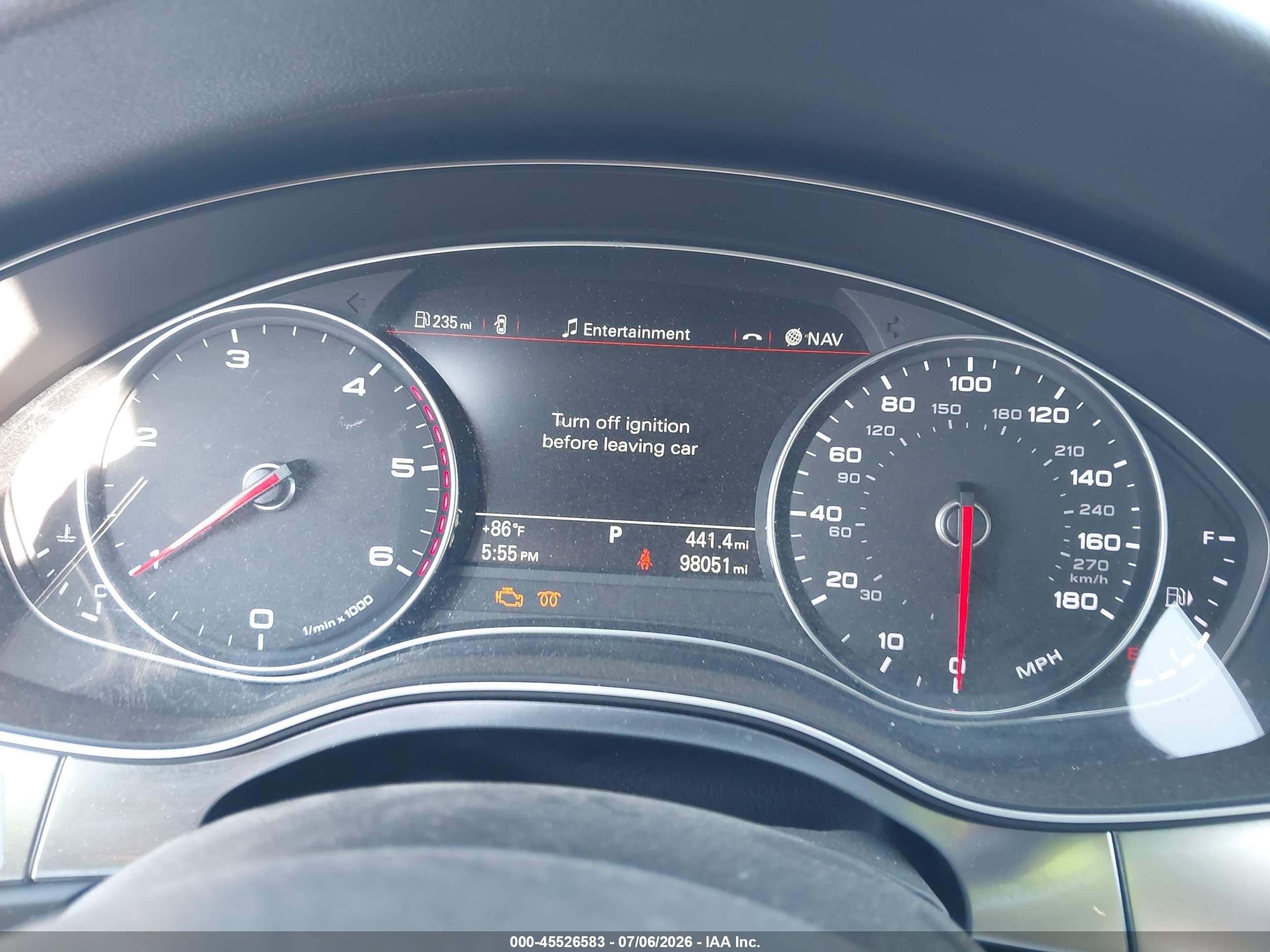 2014 Audi A6 3.0 Tdi Premium Plus Gray vin: WAUHMAFC7EN128239