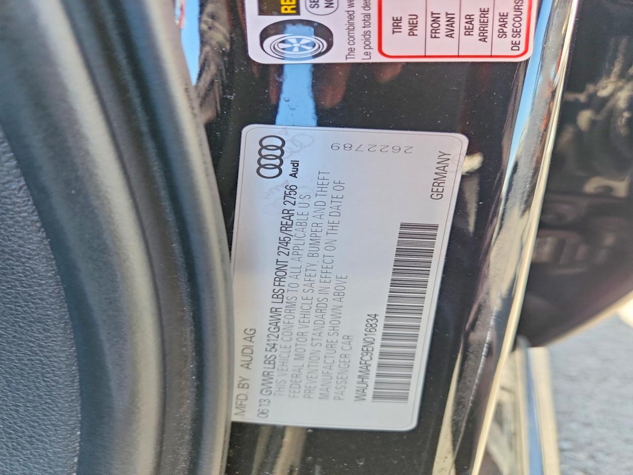 2014 Audi A6 Prestige Black vin: WAUHMAFC9EN016834
