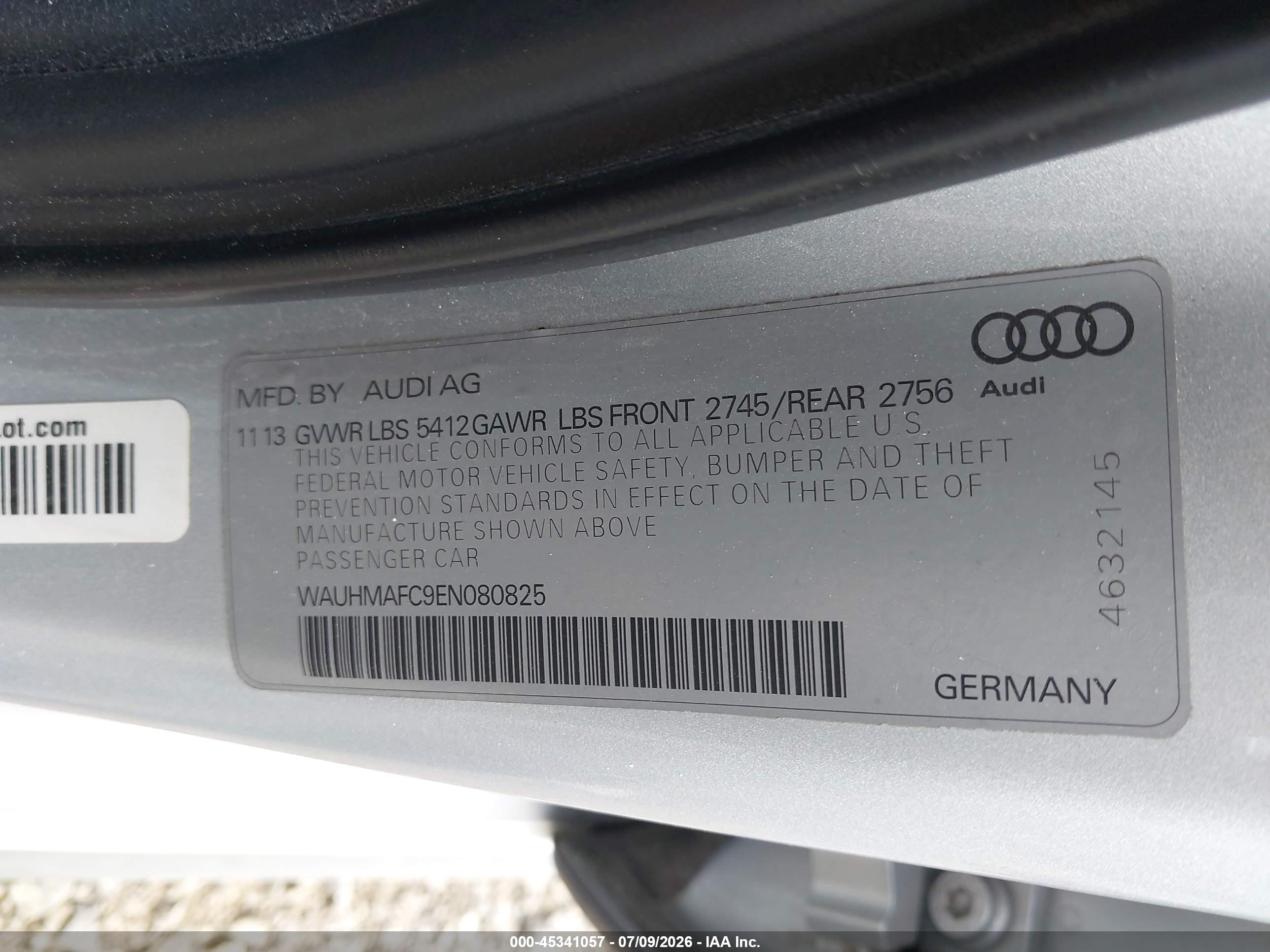 2014 Audi A6 3.0 Tdi Premium Plus Silver vin: WAUHMAFC9EN080825
