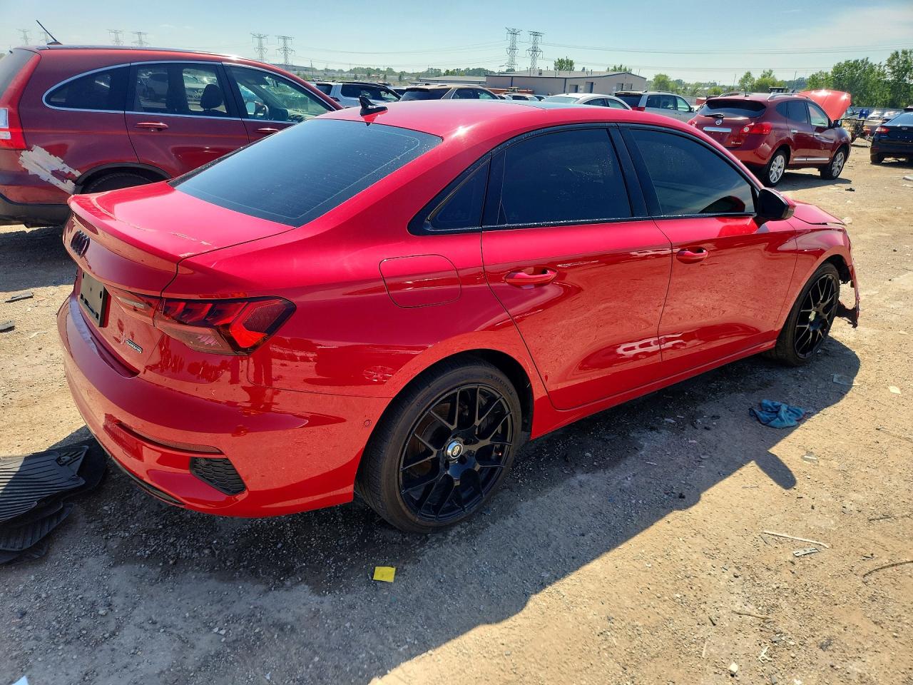 2022 Audi A3 Premium Plus Red vin: WAUHUDGY8NA012566