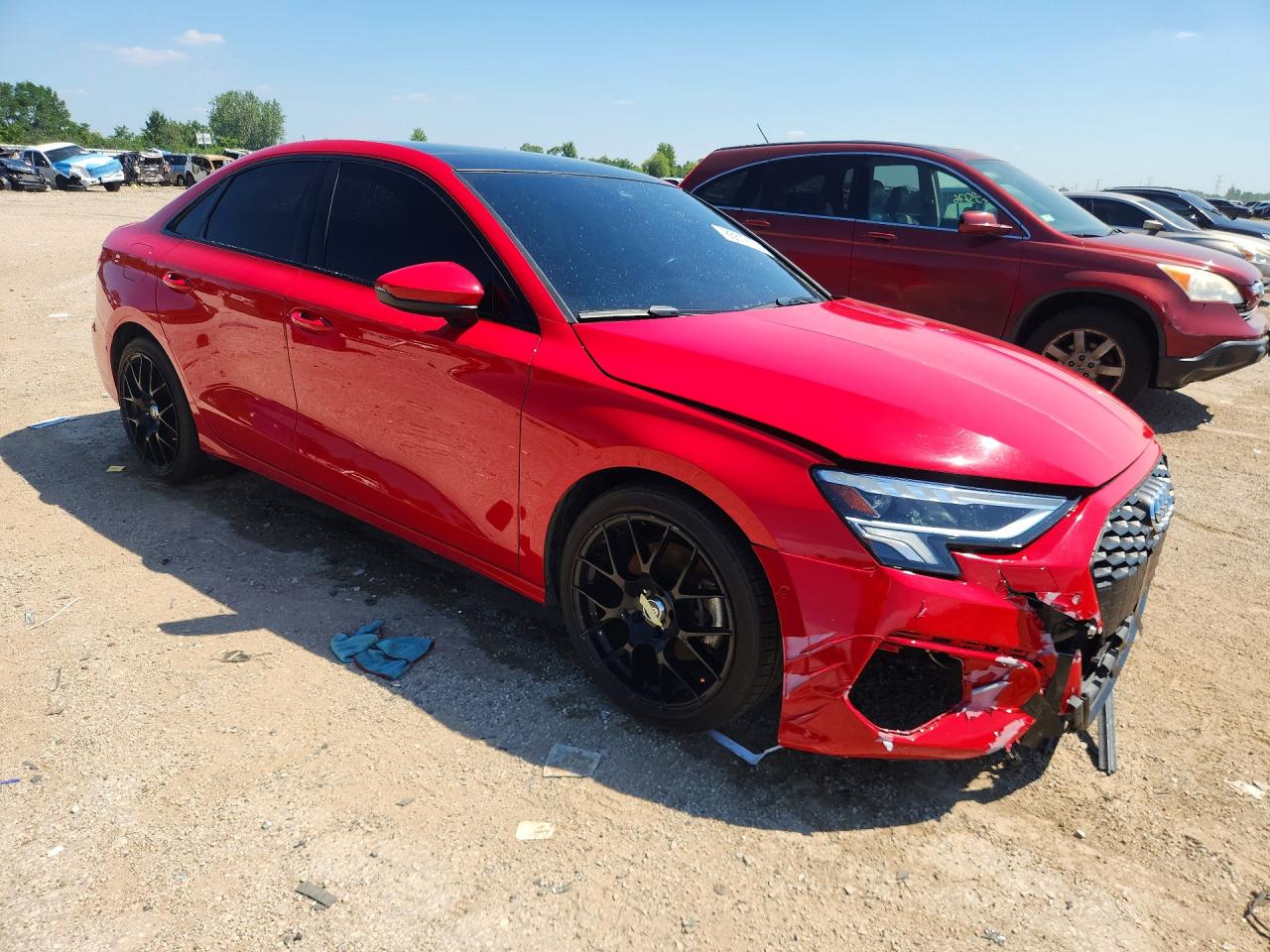 2022 Audi A3 Premium Plus Red vin: WAUHUDGY8NA012566