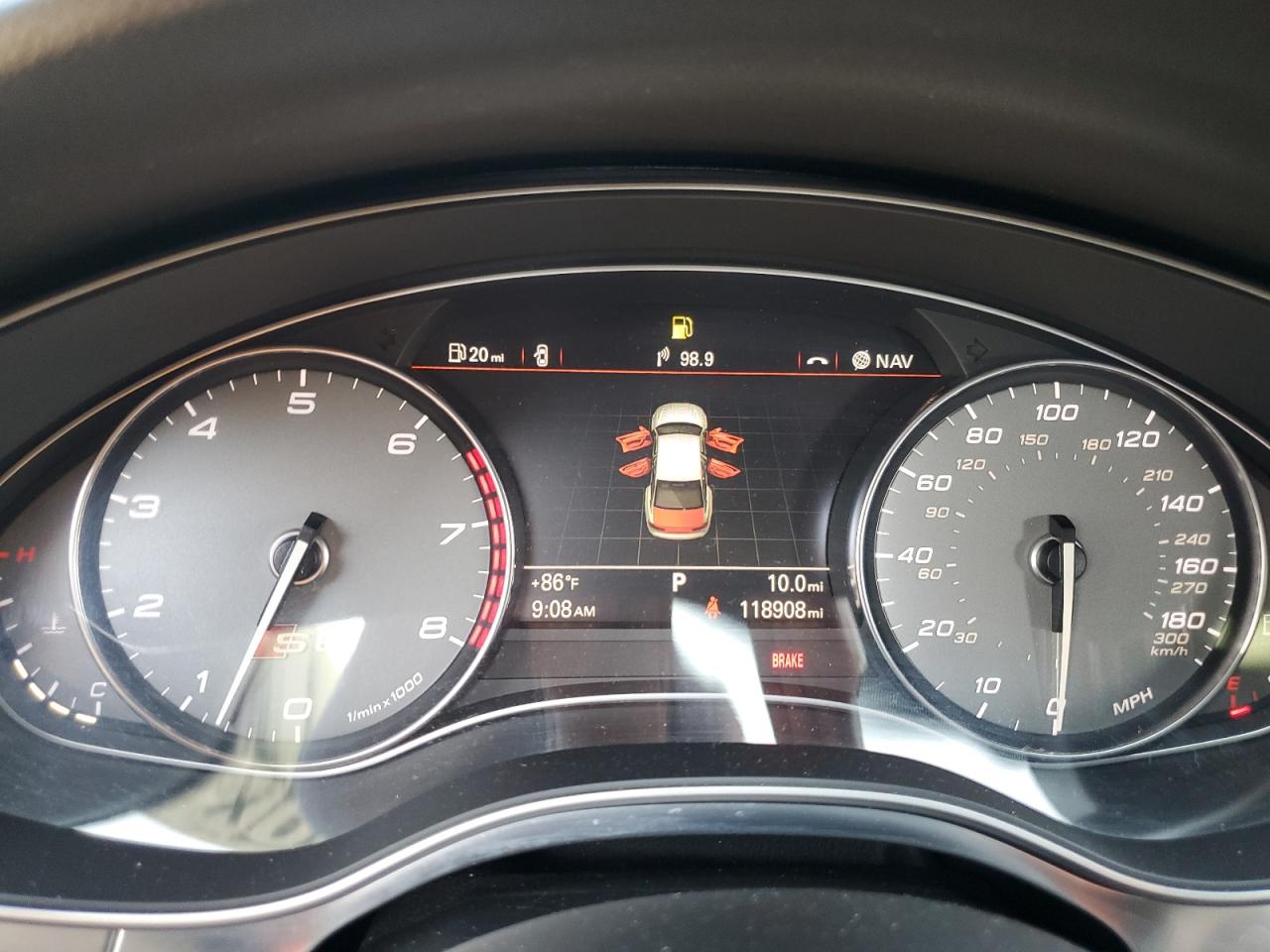 2013 Audi S6 Black vin: WAUJ2AFC1DN037375 Damage: Warning Light - Brakes, On, Unacceptable