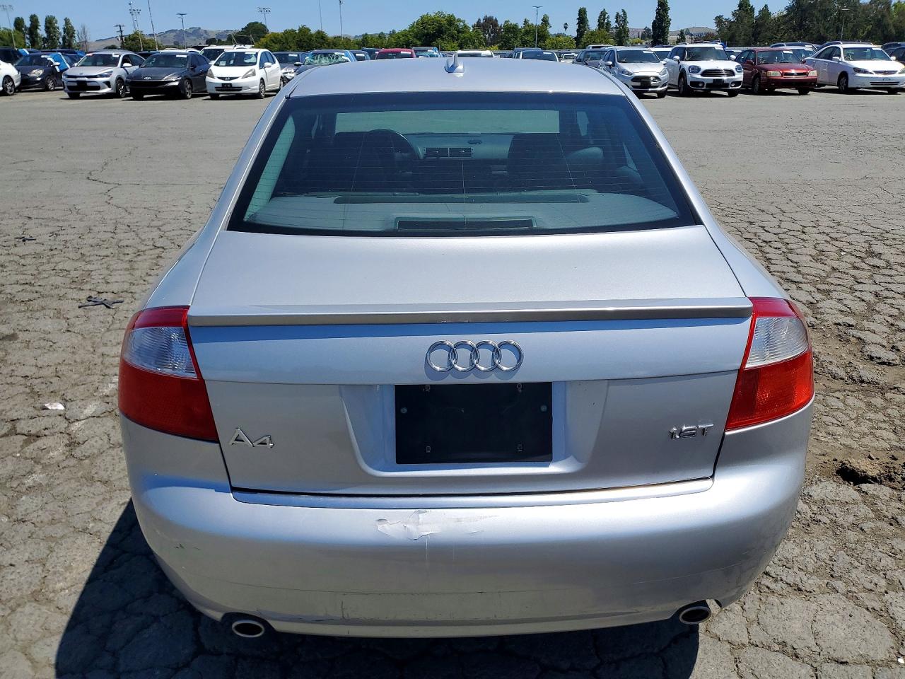 2005 Audi A4 1.8t Silver vin: WAUJC68E05A096158