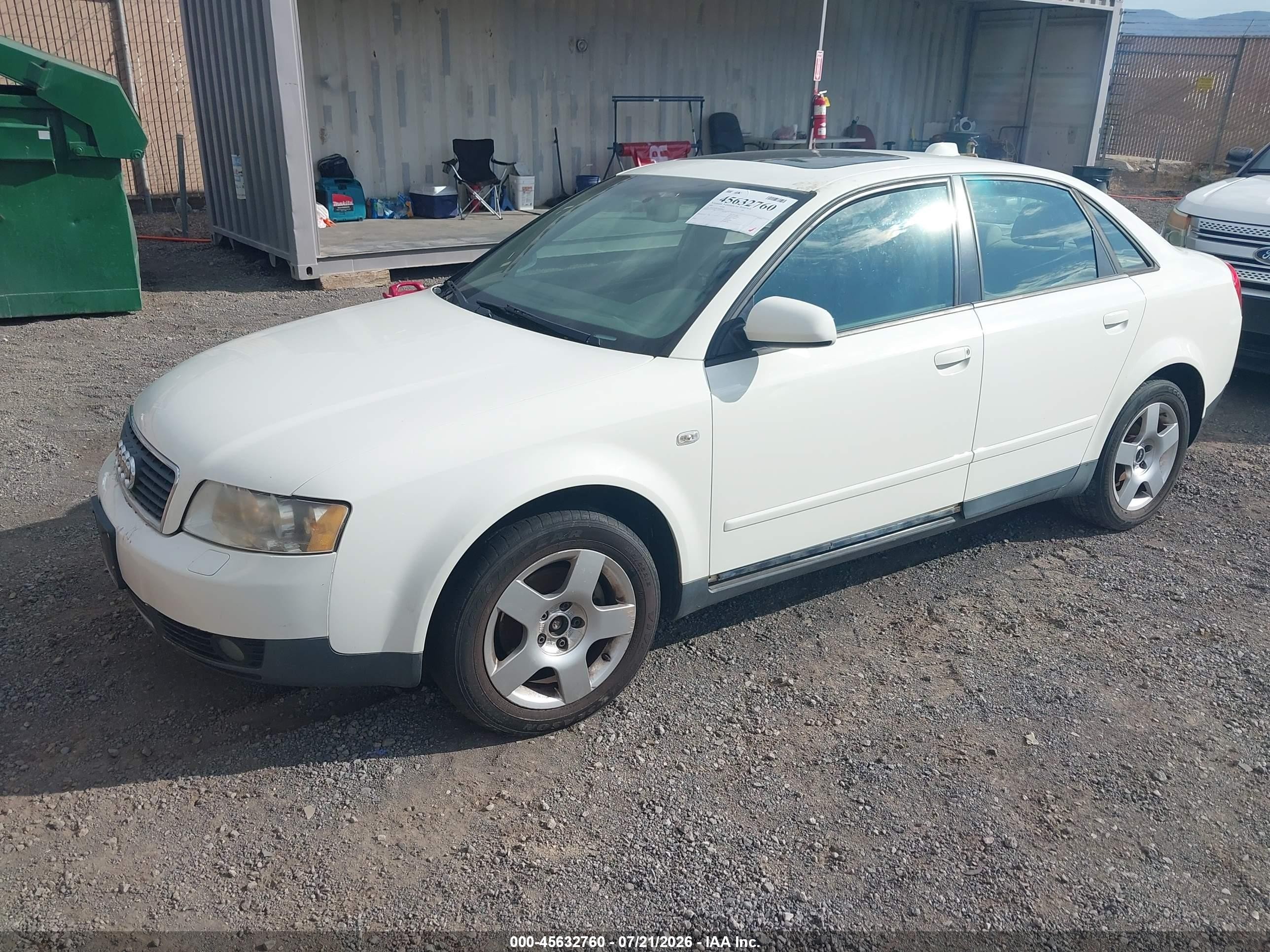 2004 Audi A4 1.8t White vin: WAUJC68E34A094547