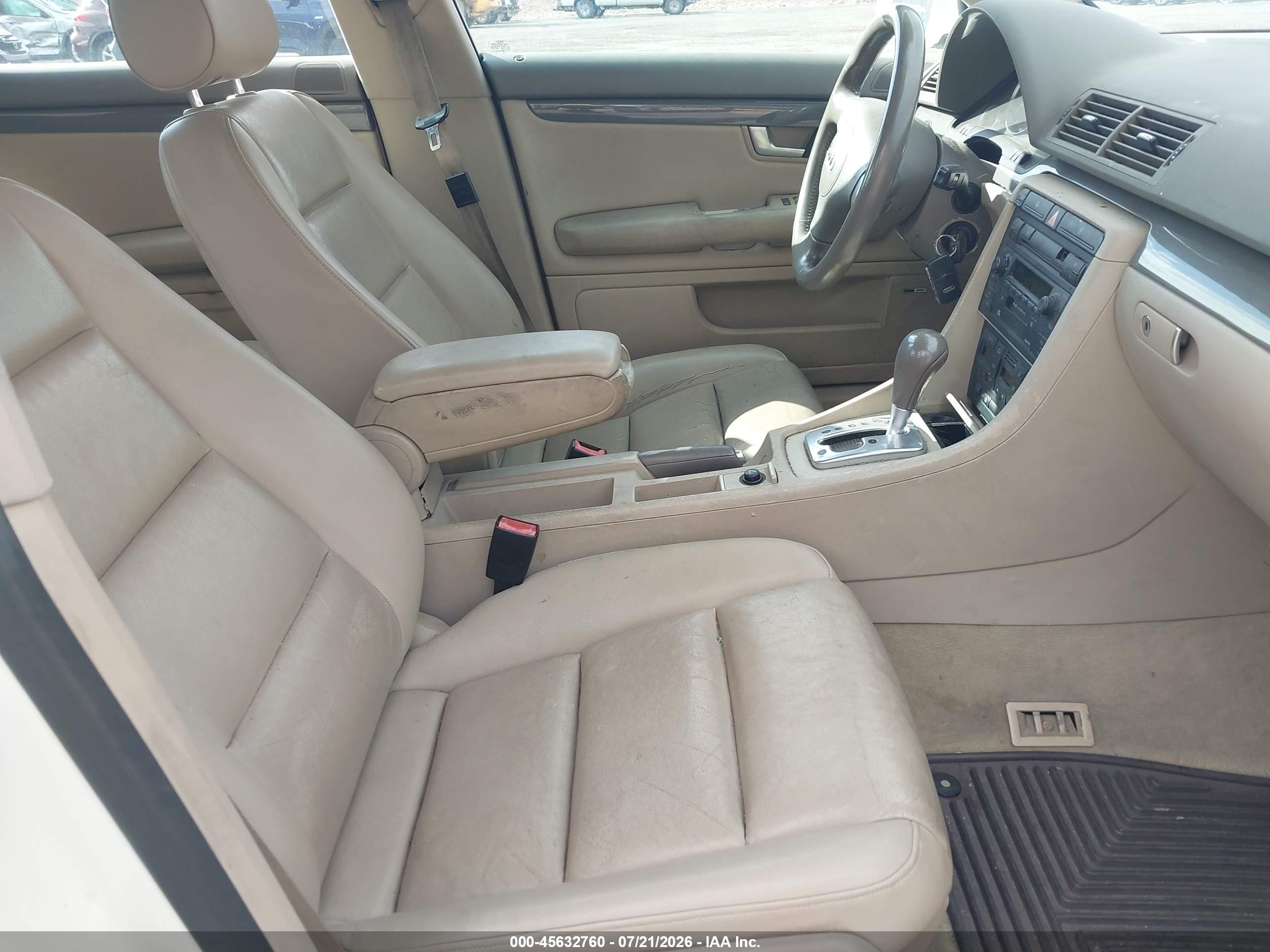 2004 Audi A4 1.8t White vin: WAUJC68E34A094547