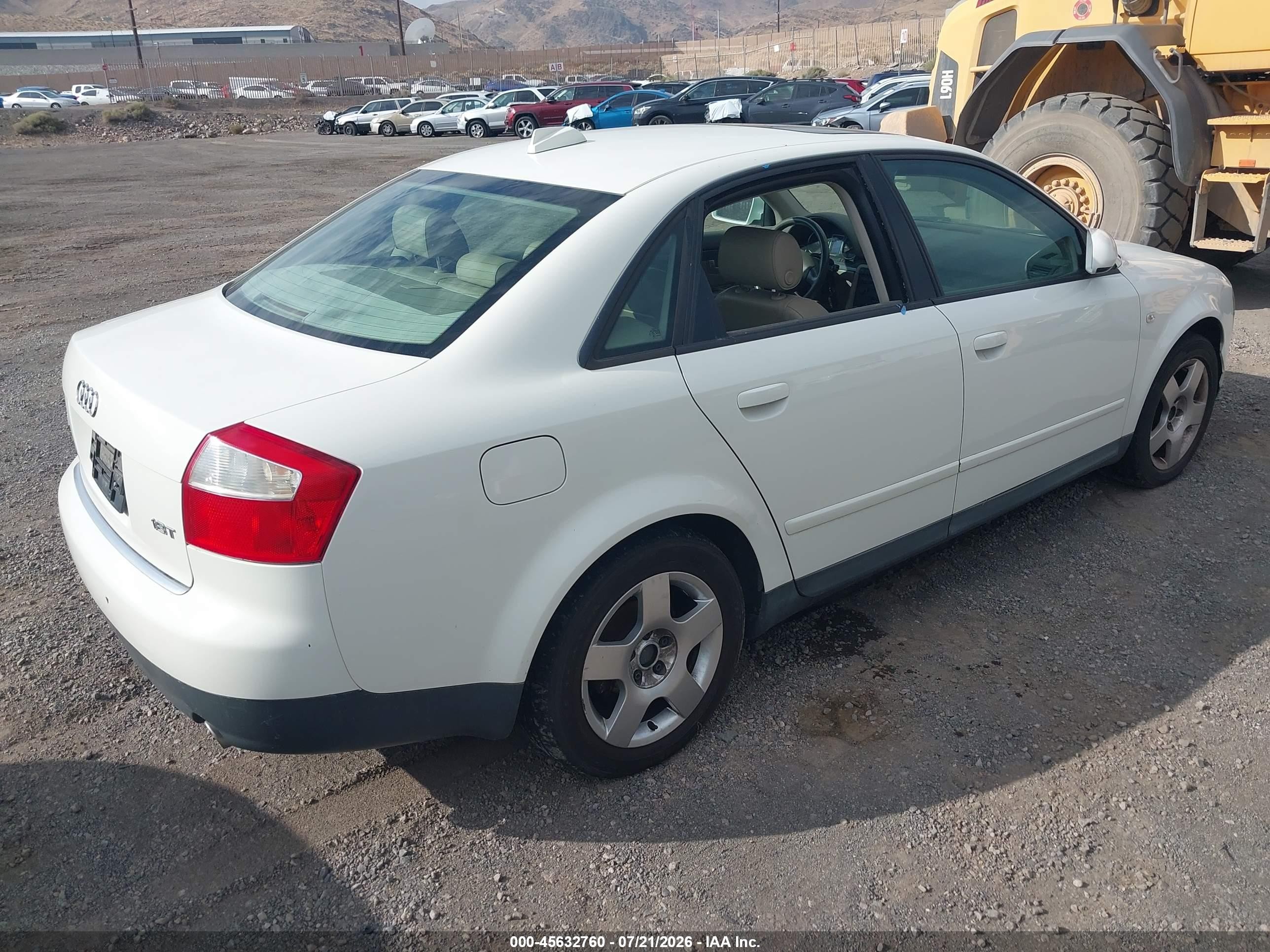 2004 Audi A4 1.8t White vin: WAUJC68E34A094547