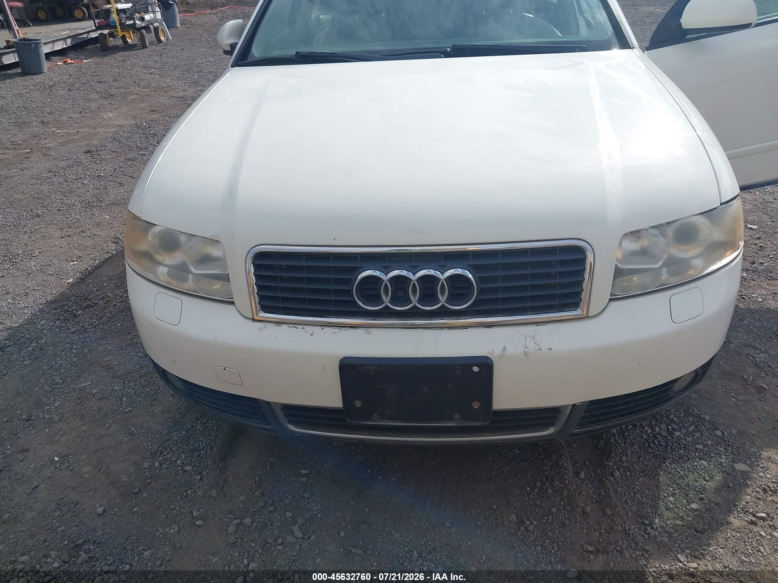 2004 Audi A4 1.8t White vin: WAUJC68E34A094547