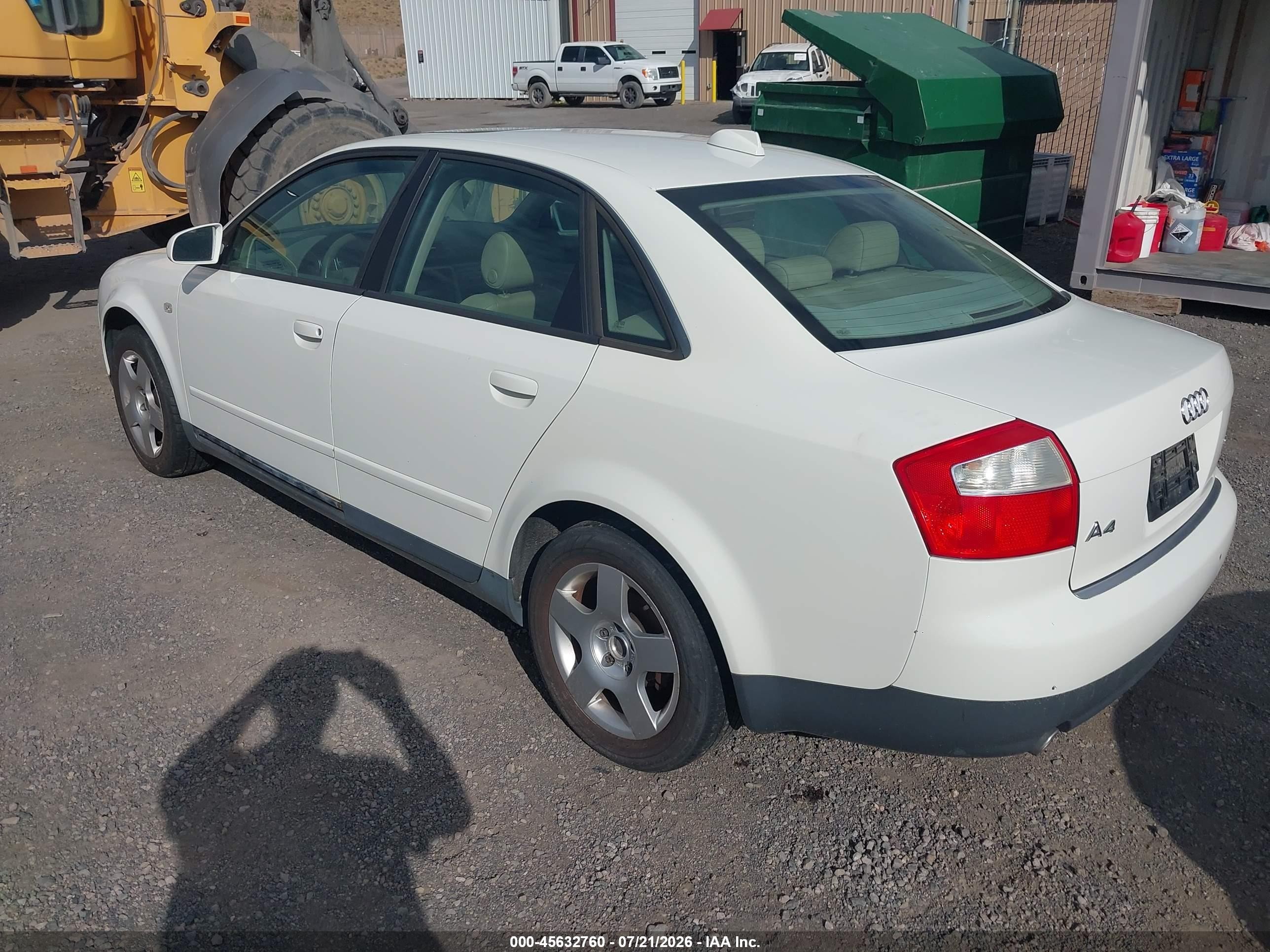 2004 Audi A4 1.8t White vin: WAUJC68E34A094547