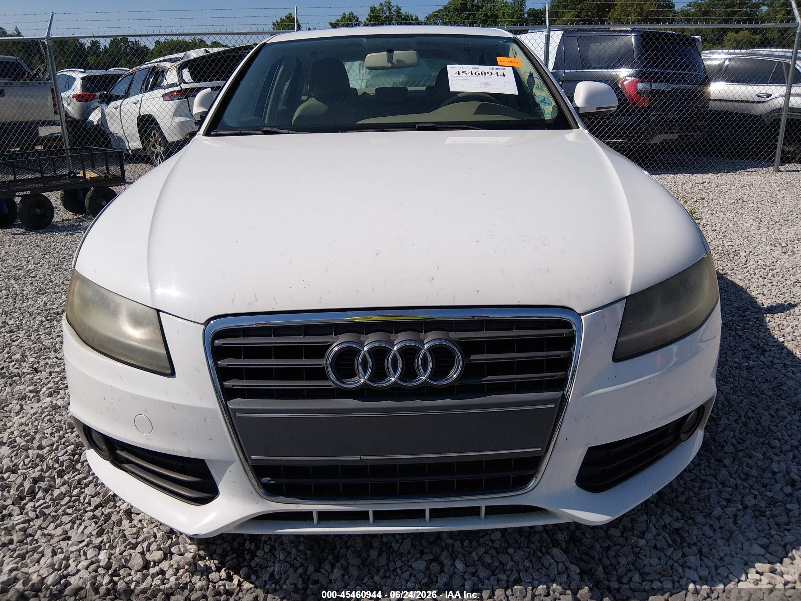 2009 Audi A4 2.0t Premium White vin: WAUJF78K89N065497
