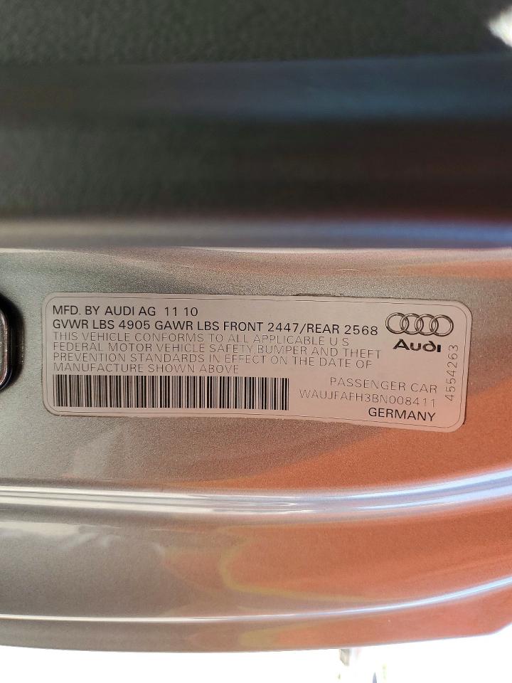2011 Audi A5 Premium Plus Gray vin: WAUJFAFH3BN008411