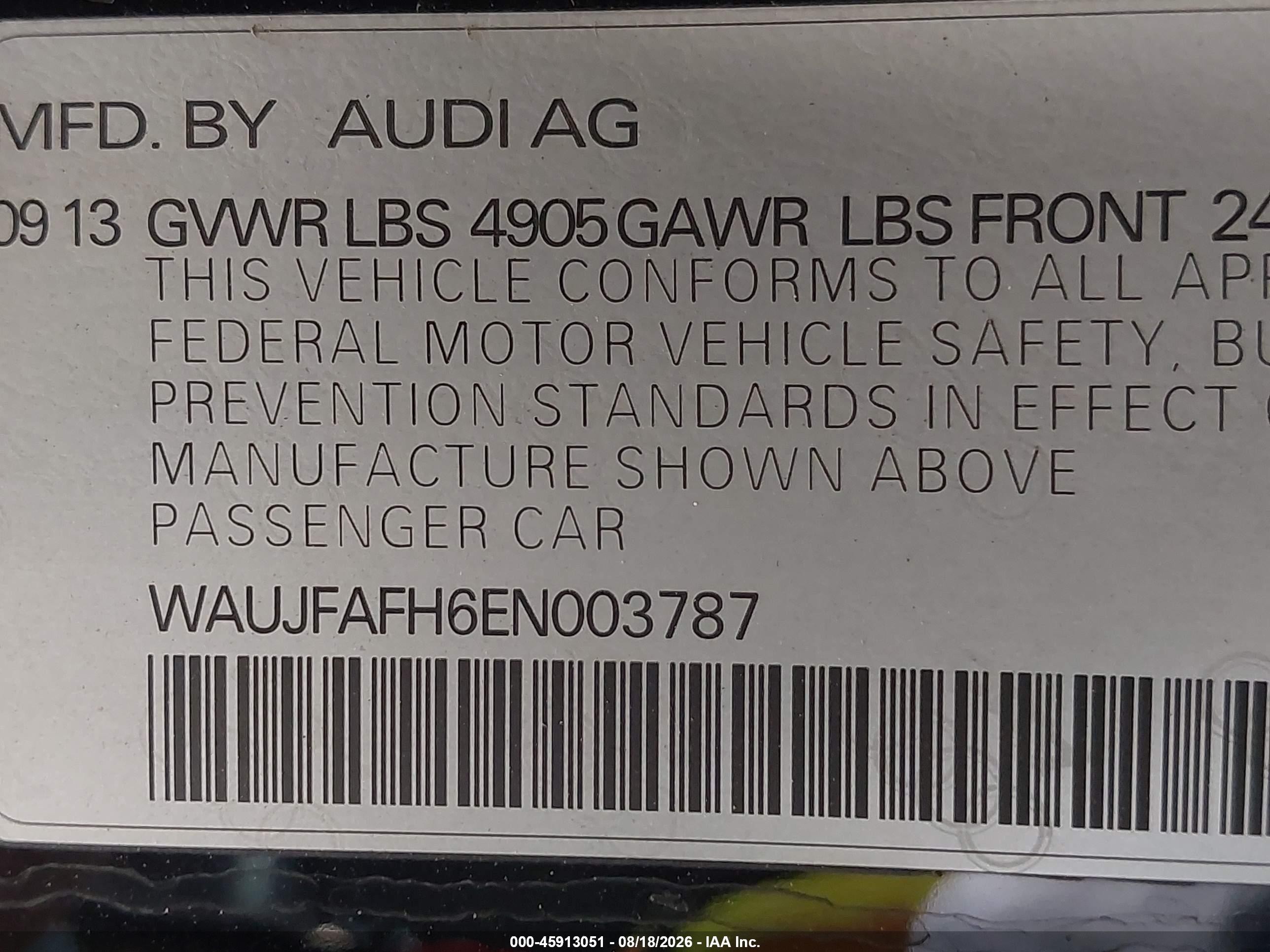 2014 Audi A5 2.0t Premium Черный vin: WAUJFAFH6EN003787