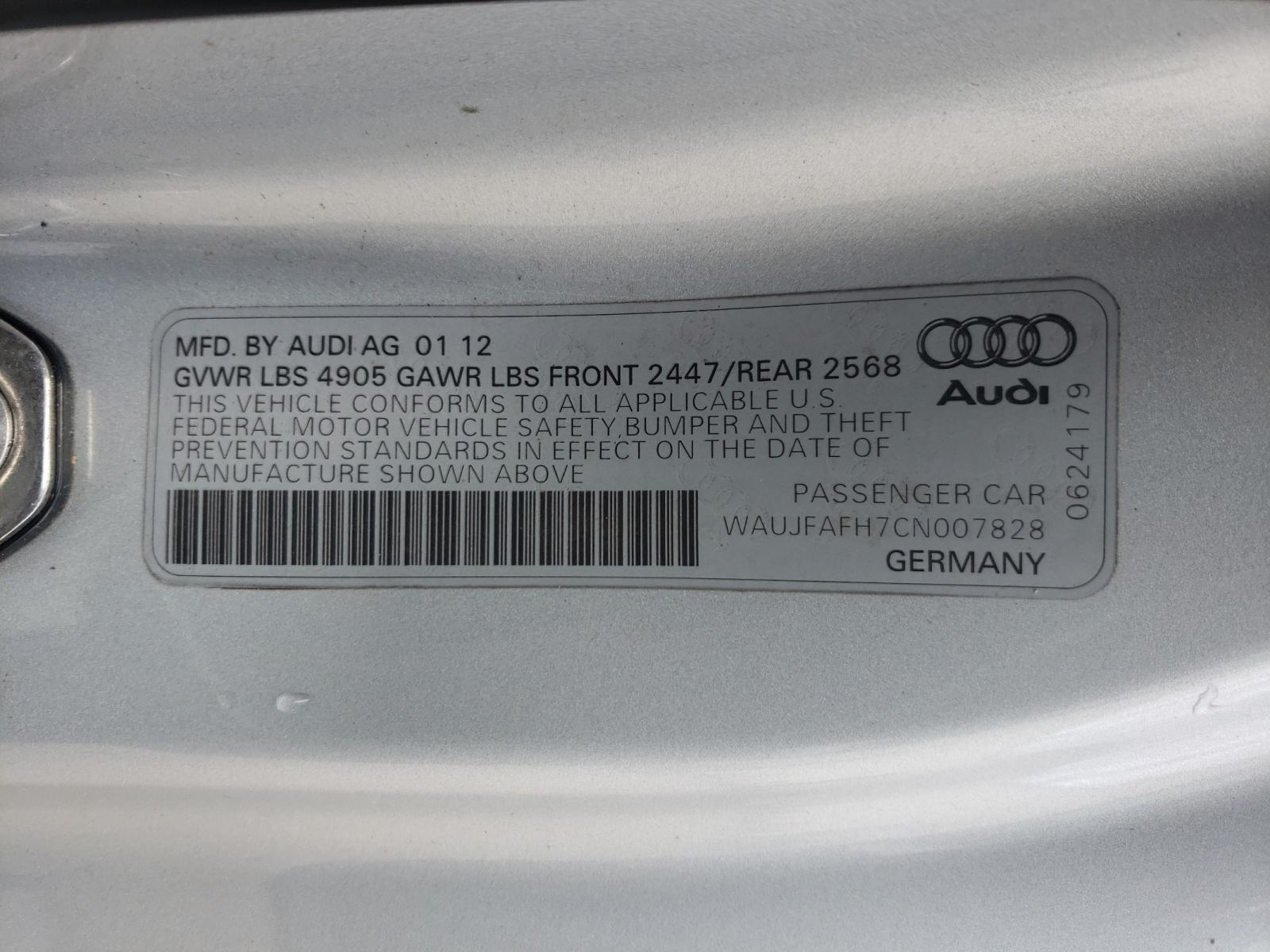 2012 Audi A5 Premium Plus Silver vin: WAUJFAFH7CN007828