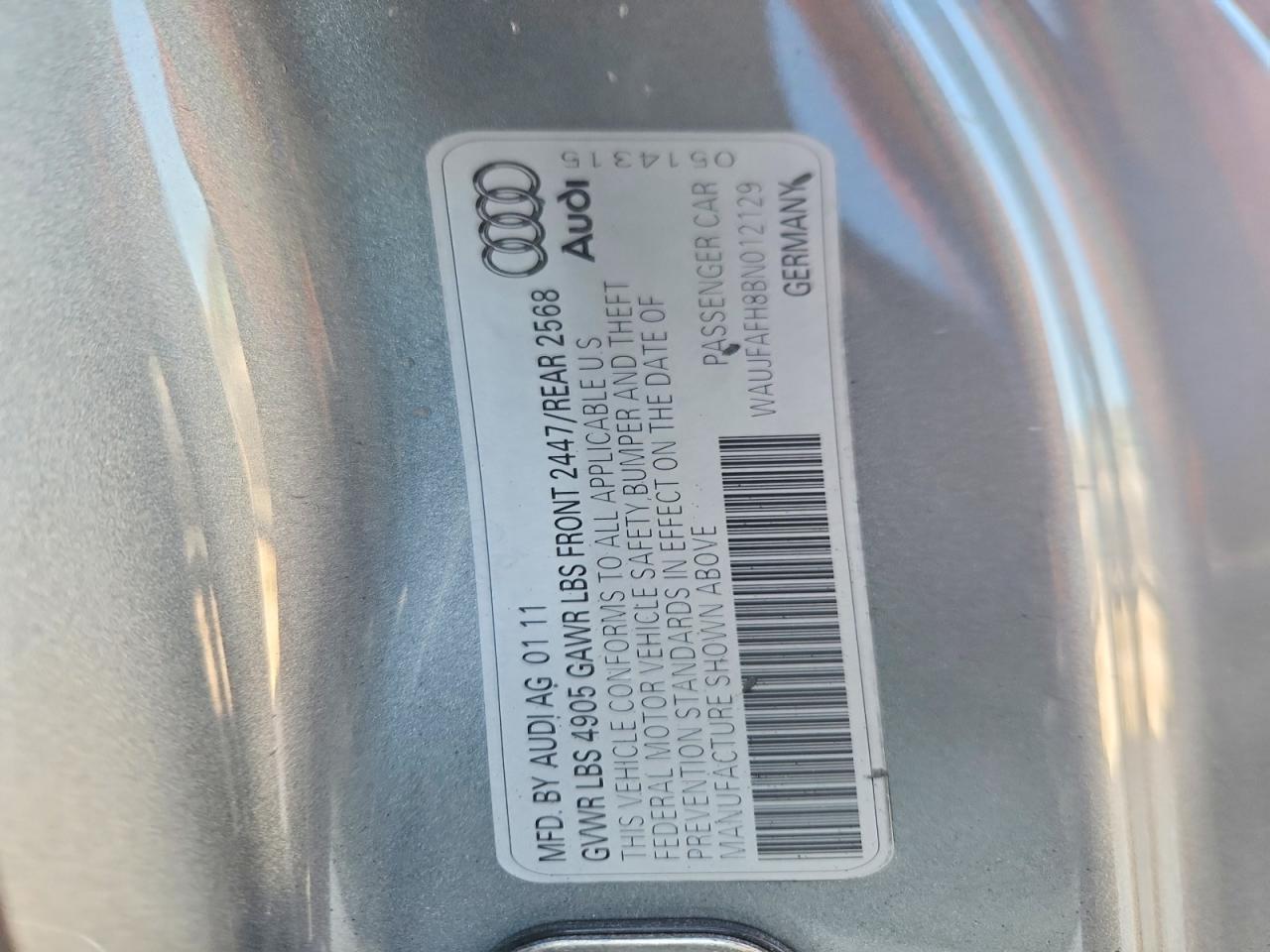 2011 Audi A5 Premium Plus Silver vin: WAUJFAFH8BN012129