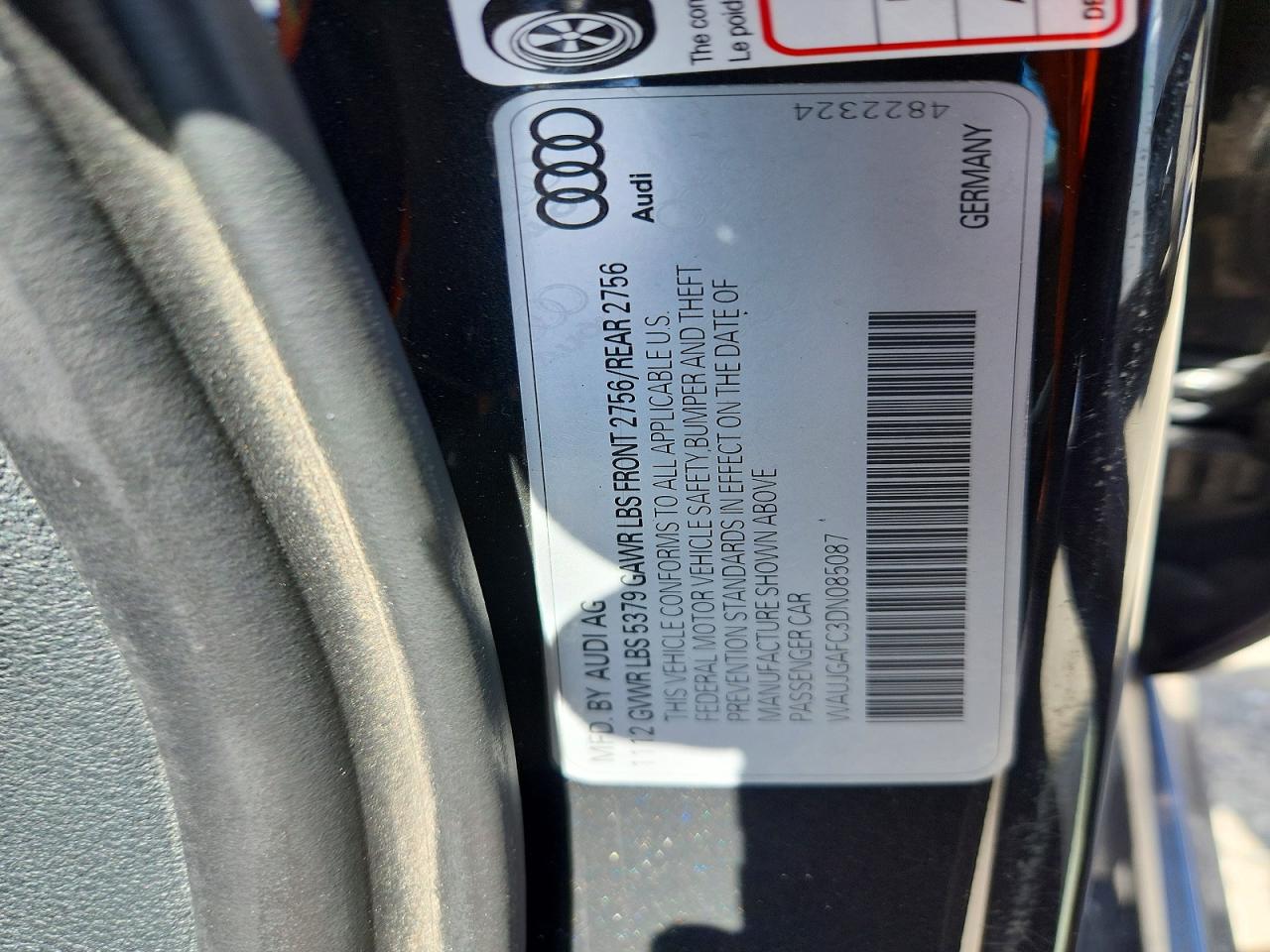 2013 Audi A6 Prestige Black vin: WAUJGAFC3DN085087