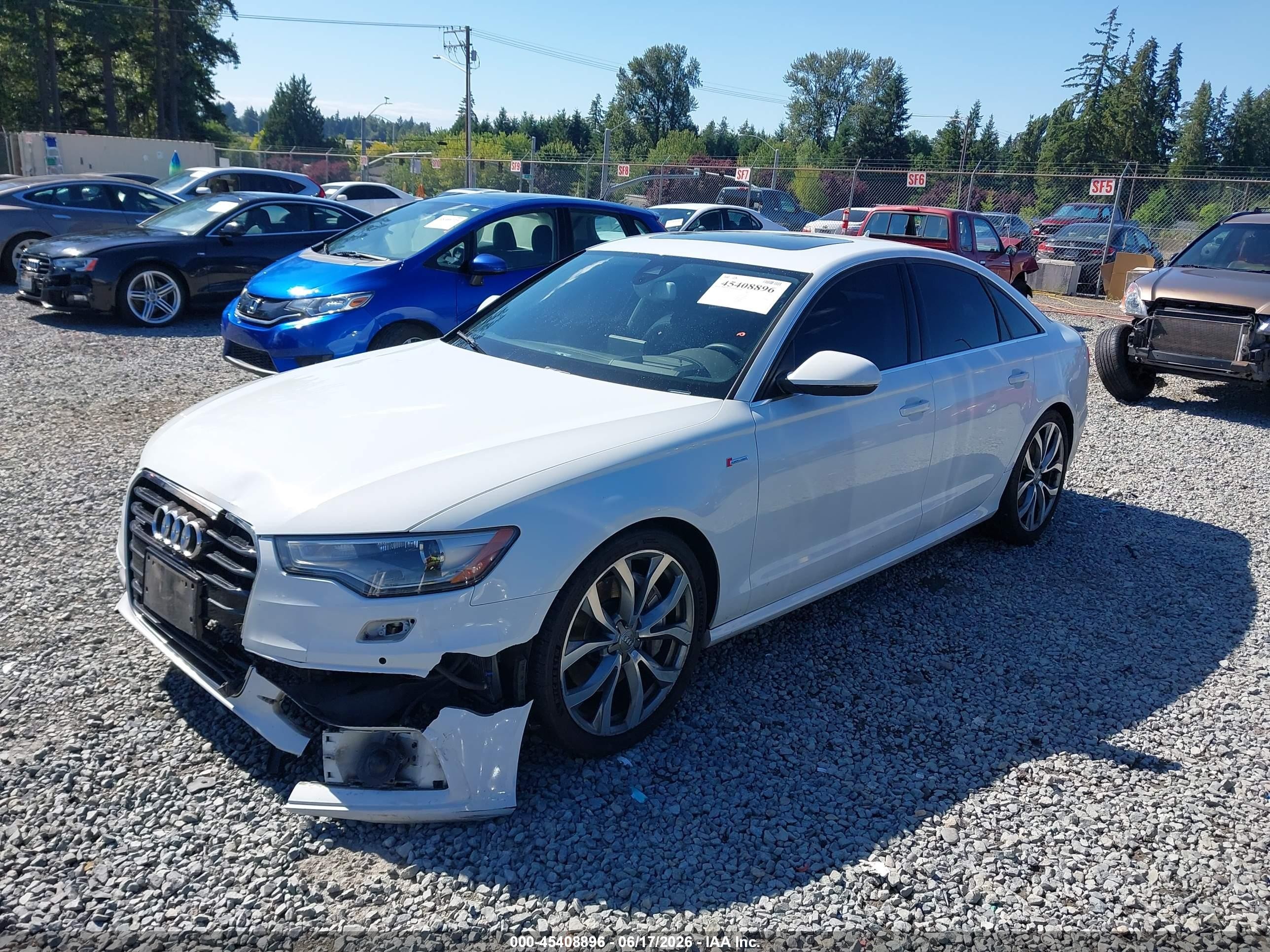 2013 Audi A6 3.0t Premium White vin: WAUJGAFC6DN081468