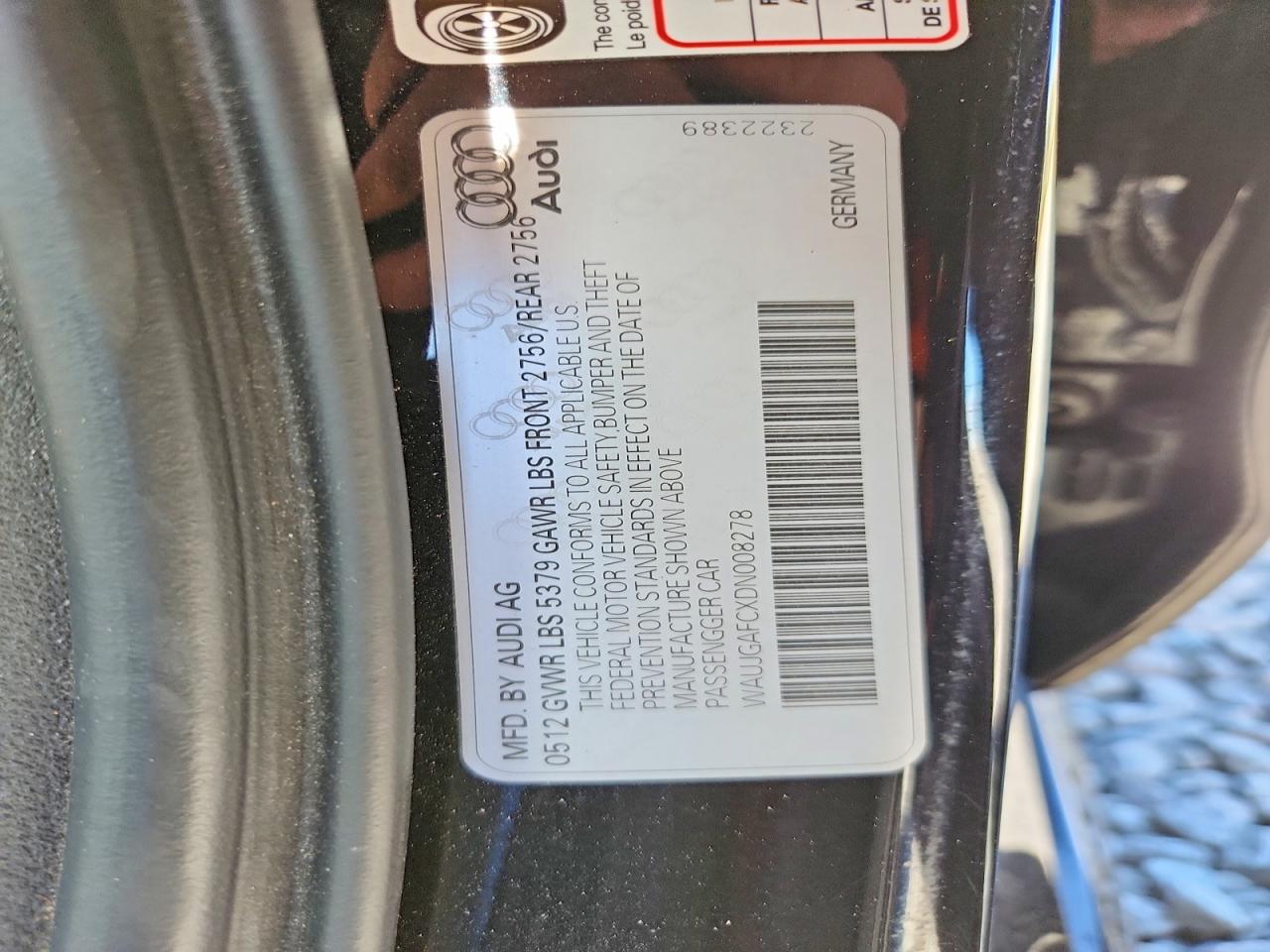 2013 Audi A6 Prestige Black vin: WAUJGAFCXDN008278