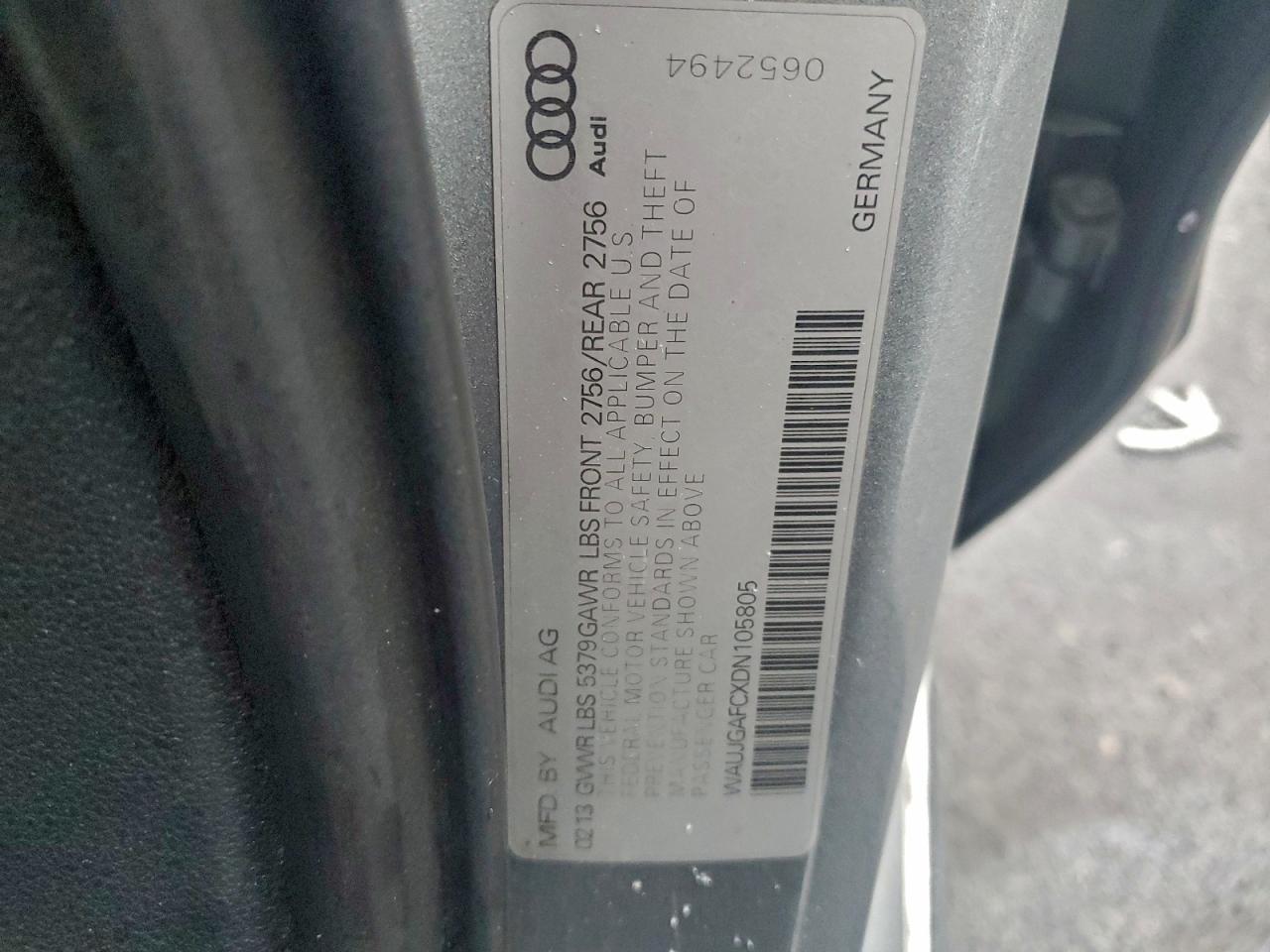 2013 Audi A6 Prestig Silver vin: WAUJGAFCXDN105805