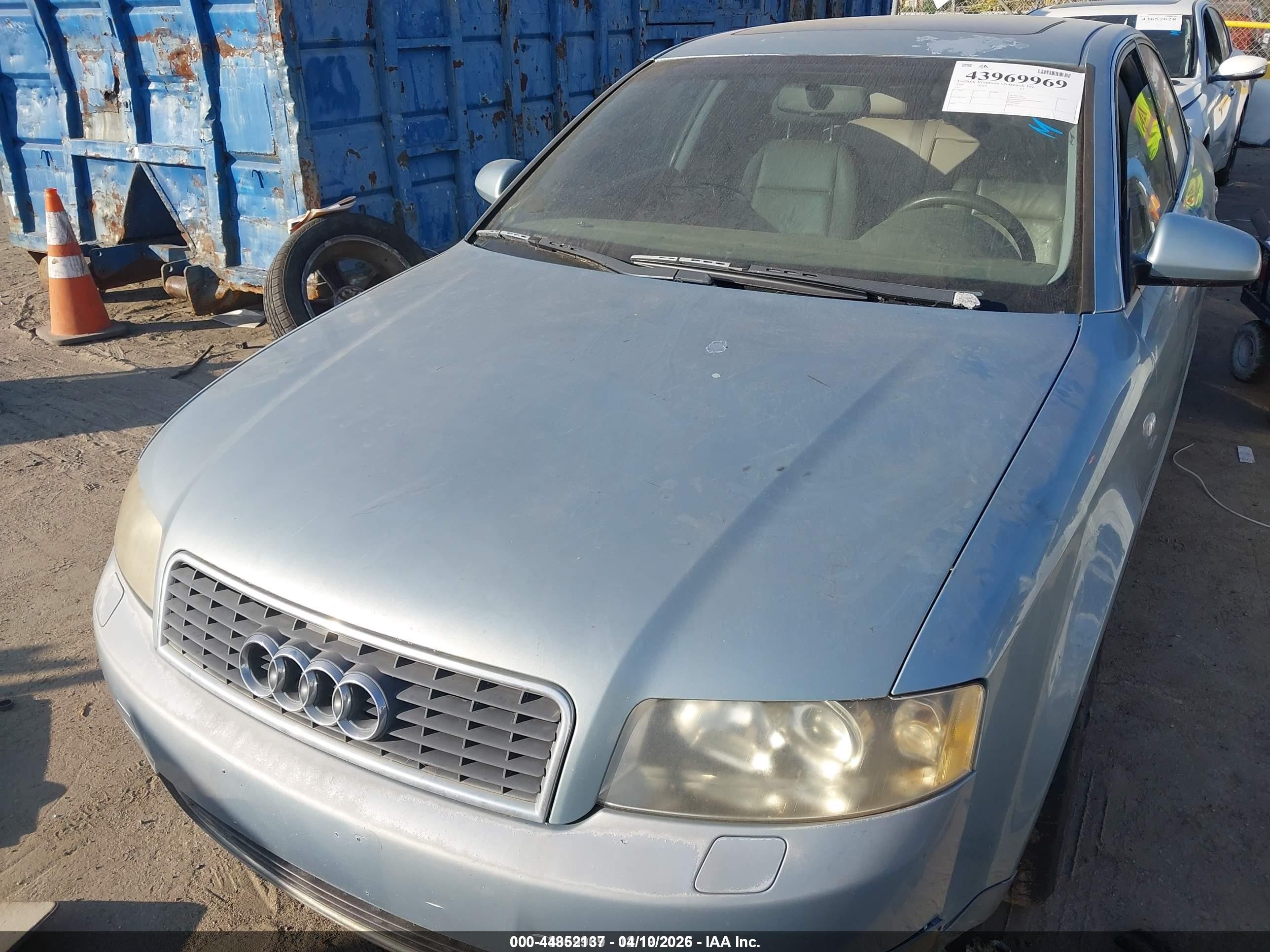 2002 Audi A4 3.0 Blue vin: WAUJT68E02A275876