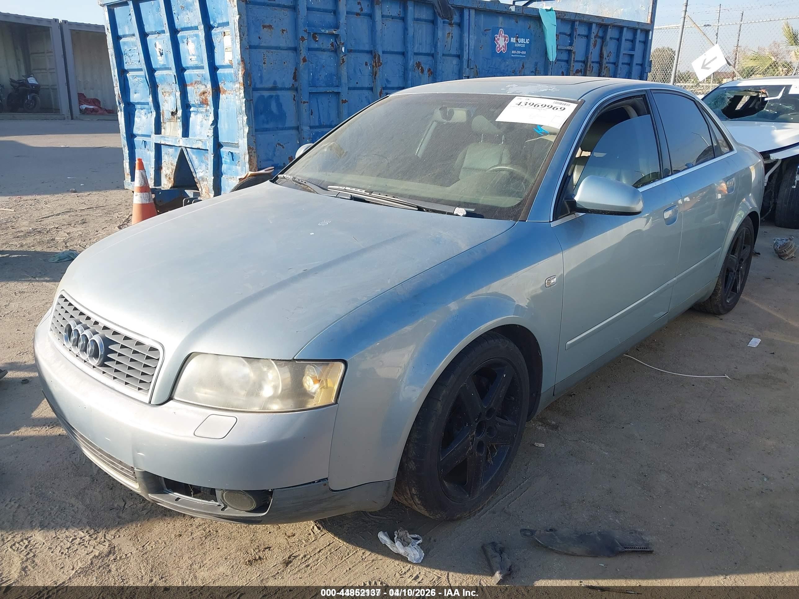 2002 Audi A4 3.0 Blue vin: WAUJT68E02A275876