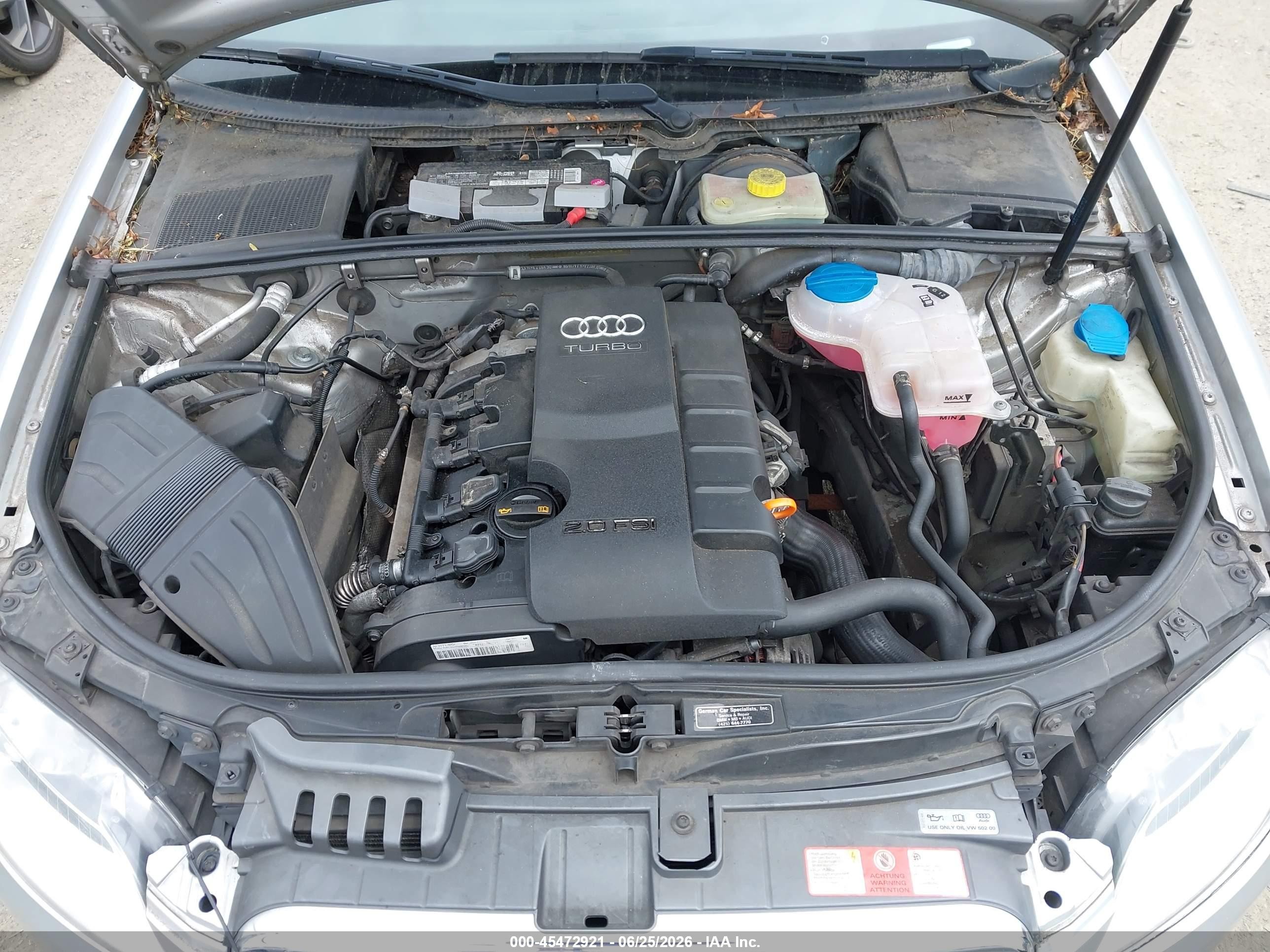 2006 Audi A4 2.0t Avant Silver vin: WAUKF78E46A258196