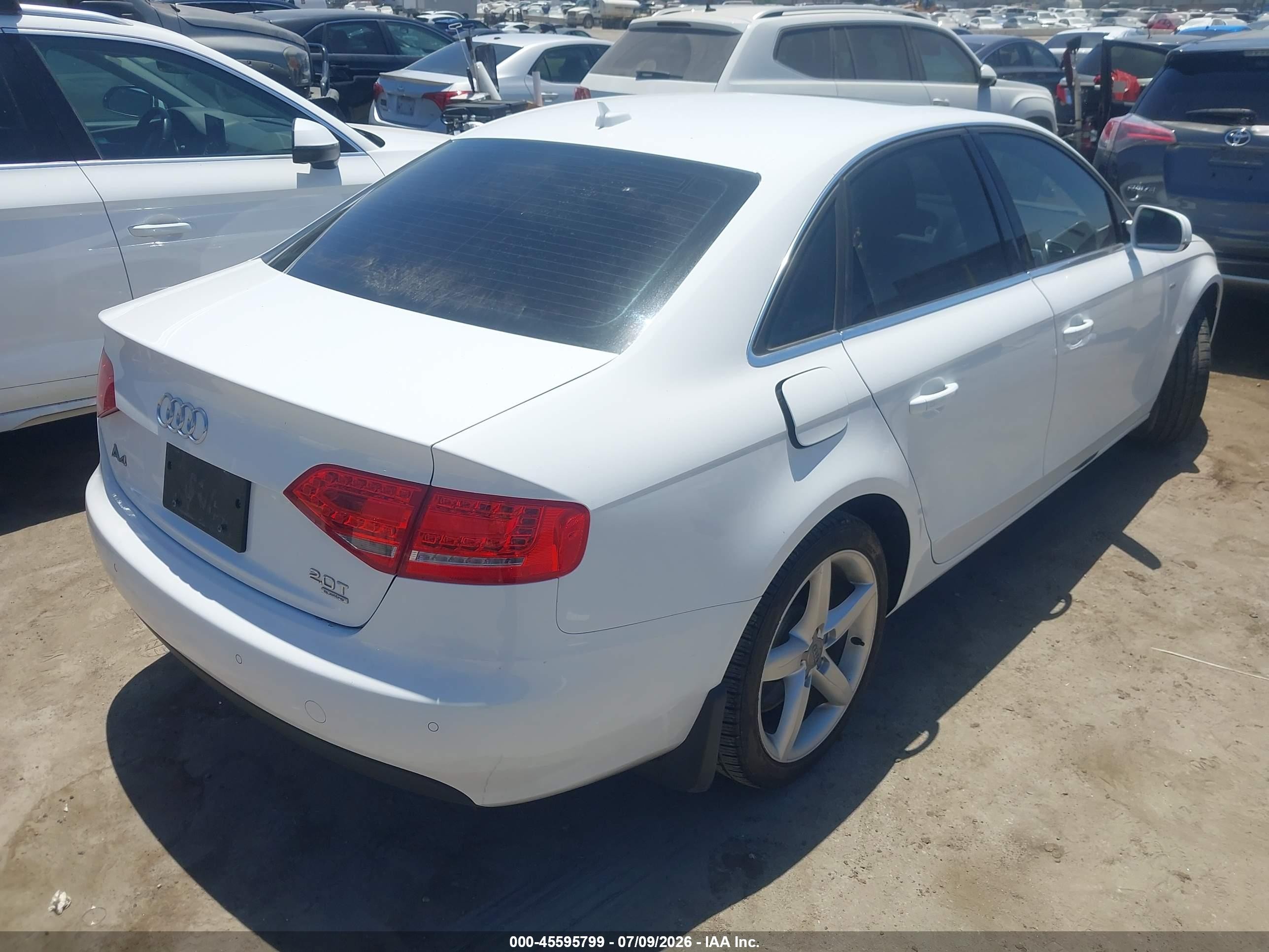 2012 Audi A4 2.0t Premium Plus White vin: WAUKFCFL2CN014383
