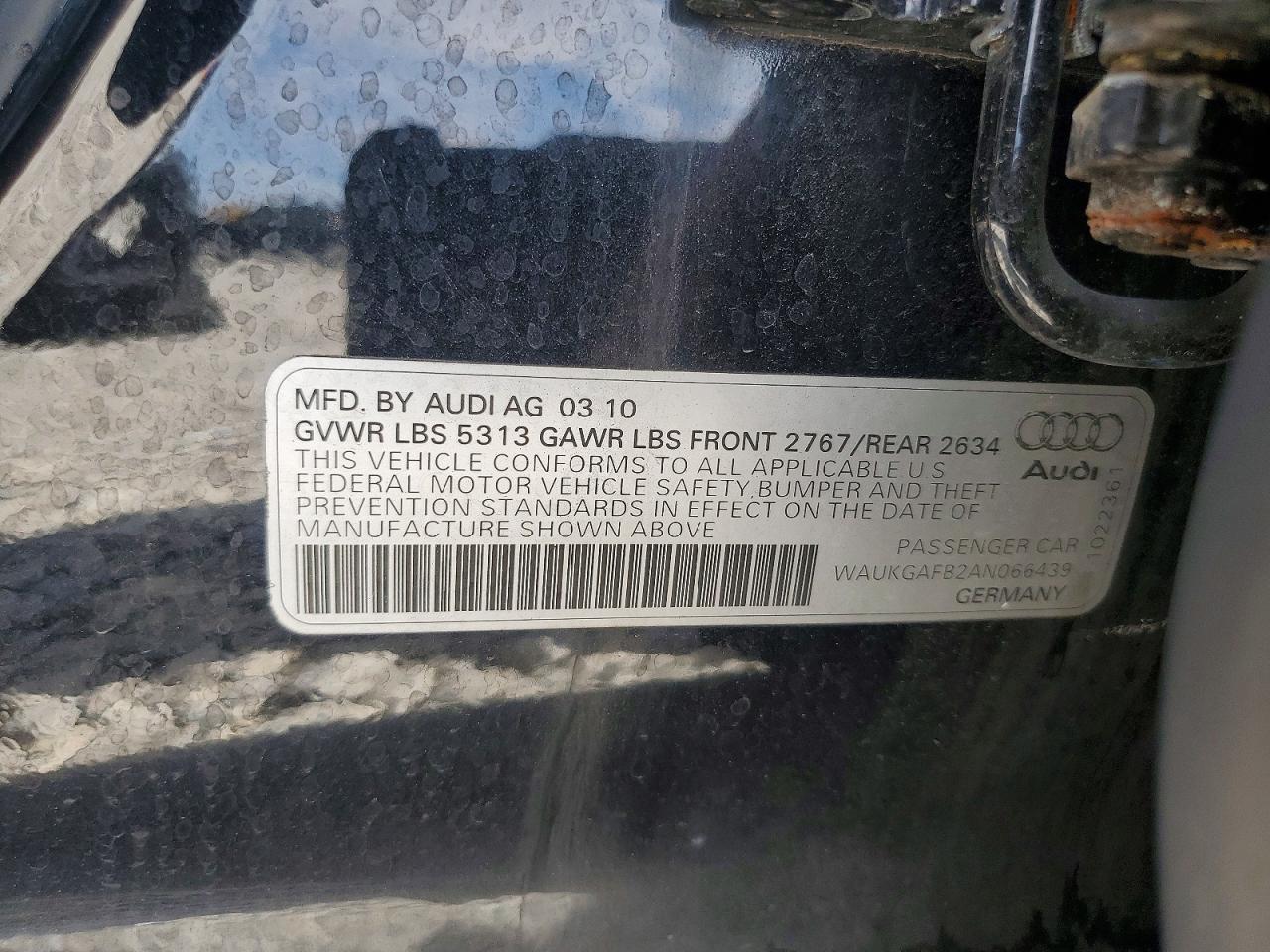 2010 Audi A6 Black vin: WAUKGAFB2AN066439