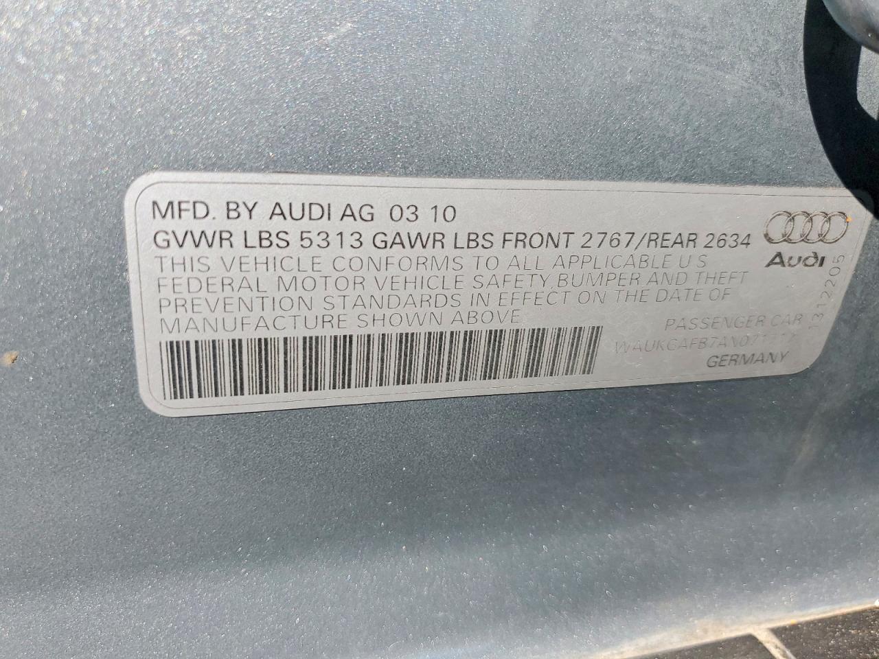 2010 Audi A6 Prestige Gray vin: WAUKGAFB7AN071717