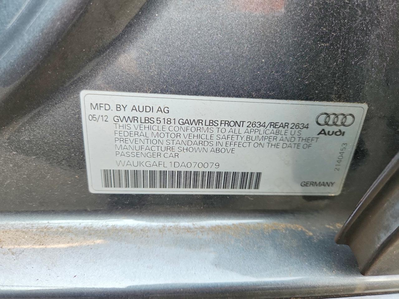 2013 Audi S4 Prestige Gray vin: WAUKGAFL1DA070079