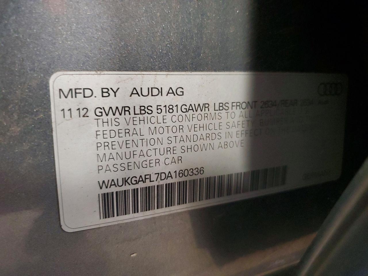 2013 Audi S4 Prestige Серебряный vin: WAUKGAFL7DA160336
