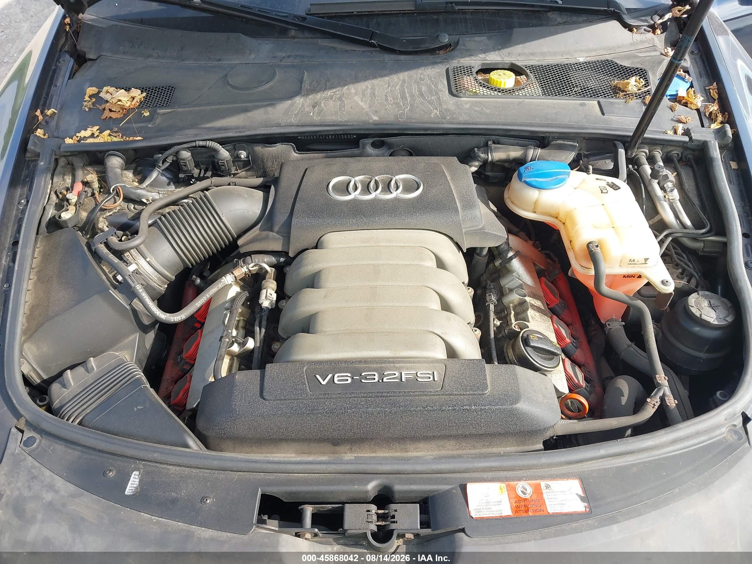 2008 Audi A6 3.2 Avant Dark Blue vin: WAUKH74F48N115690