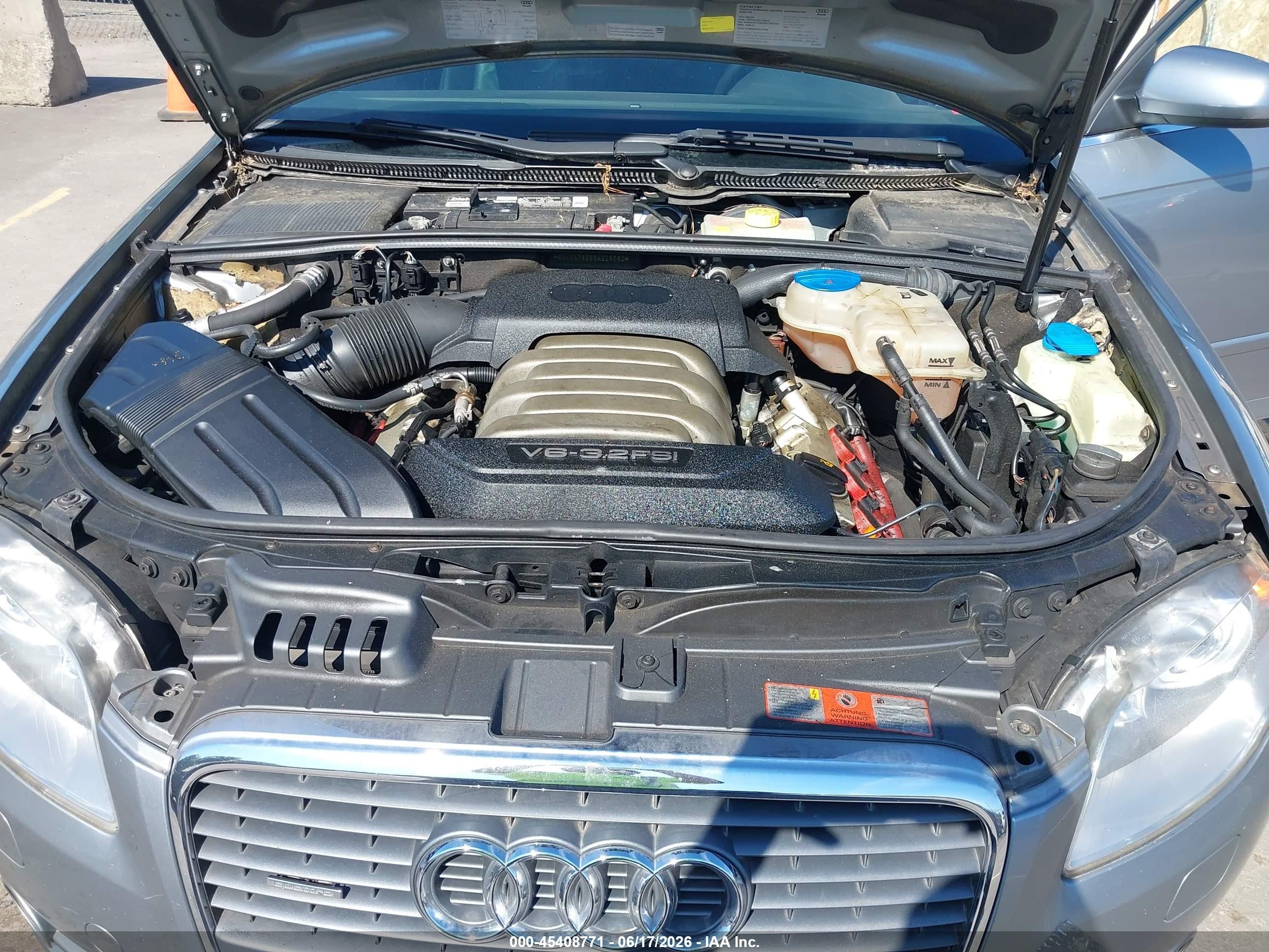 2006 Audi A4 3.2 Avant Silver vin: WAUKH78E96A229092
