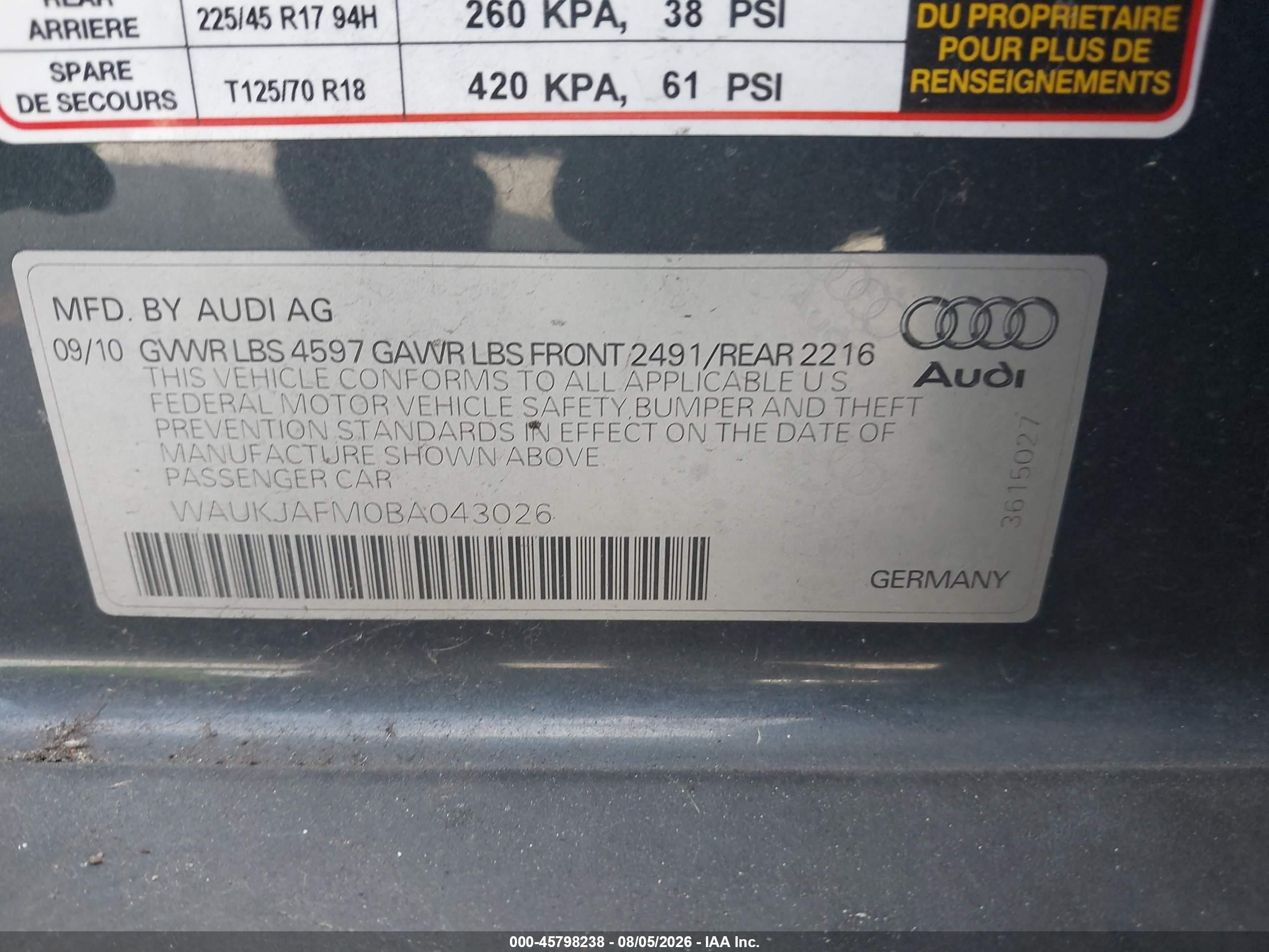 2011 Audi A3 2.0 Tdi Premium Синий vin: WAUKJAFM0BA043026