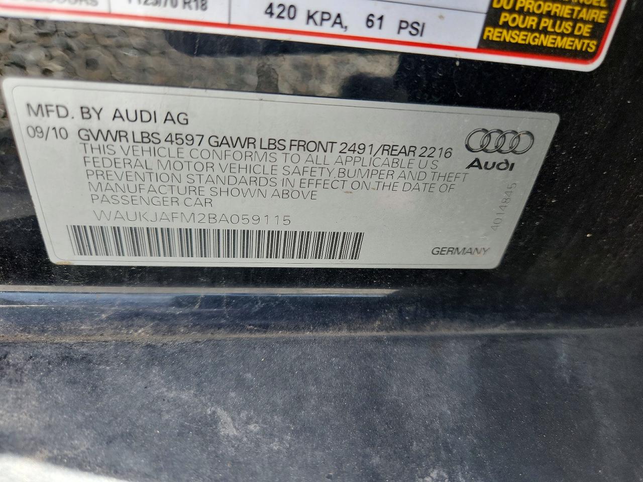 2011 Audi A3 Premium Plus Black vin: WAUKJAFM2BA059115