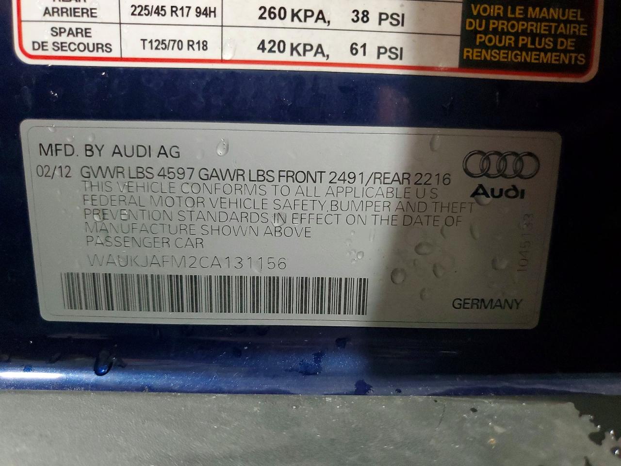 2012 Audi A3 Premium Plus Синий vin: WAUKJAFM2CA131156