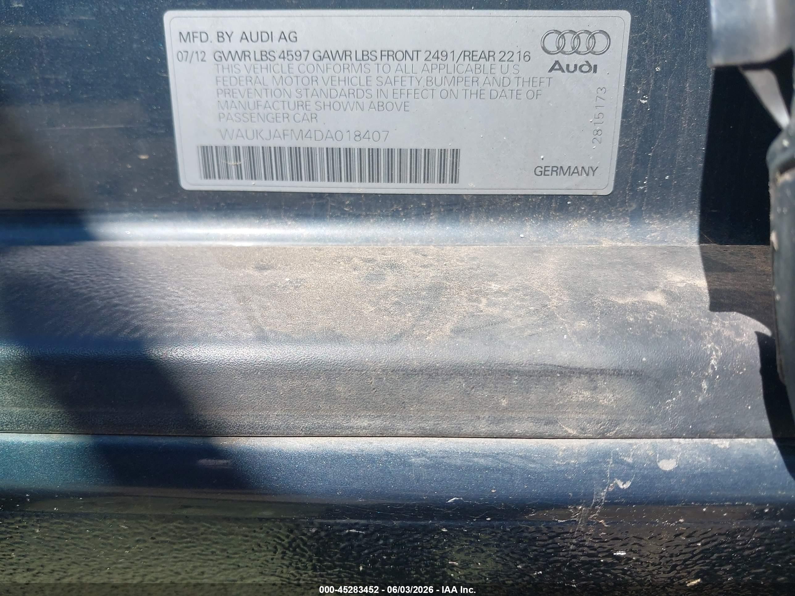 2013 Audi A3 2.0 Tdi Premium Gray vin: WAUKJAFM4DA018407