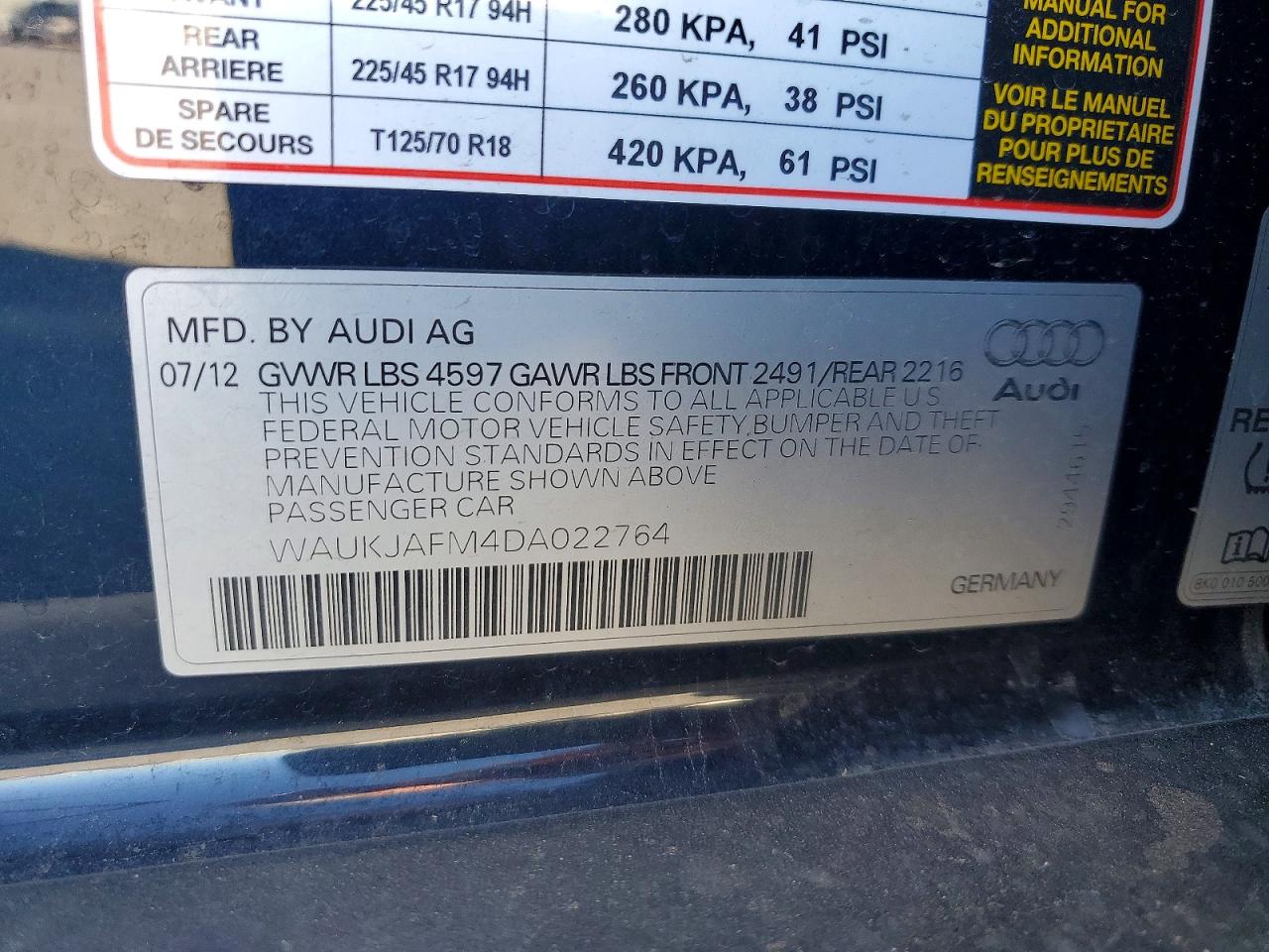 2013 Audi A3 Premium Plus Black vin: WAUKJAFM4DA022764
