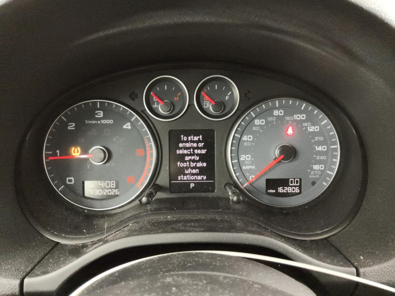 2013 Audi A3 Premium Plus Red vin: WAUKJAFMXDA028018 Damage: Warning - Tire Pressure, On, Unacceptable