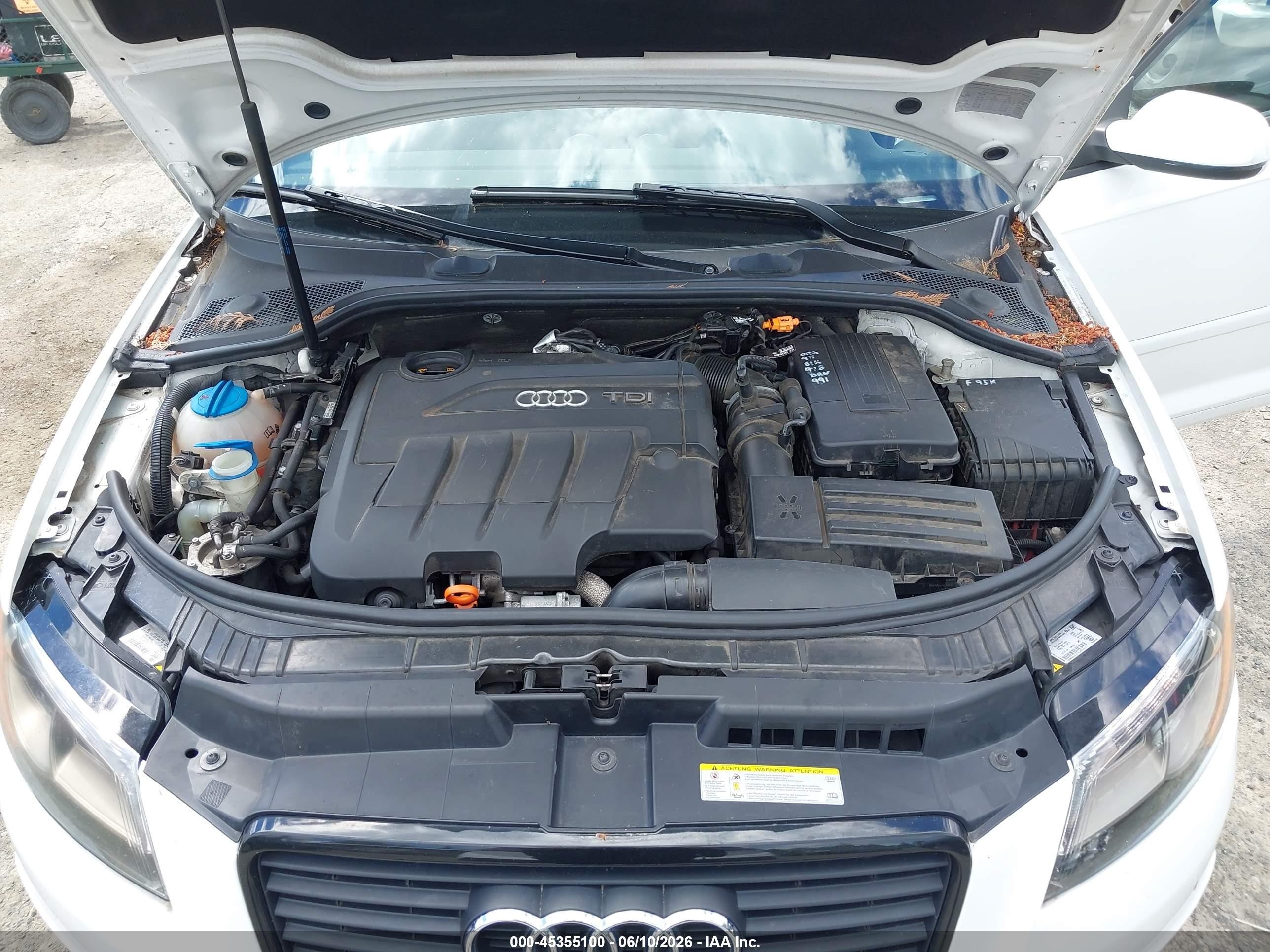2011 Audi A3 2.0 Tdi Premium White vin: WAUKJBFM2BA040215