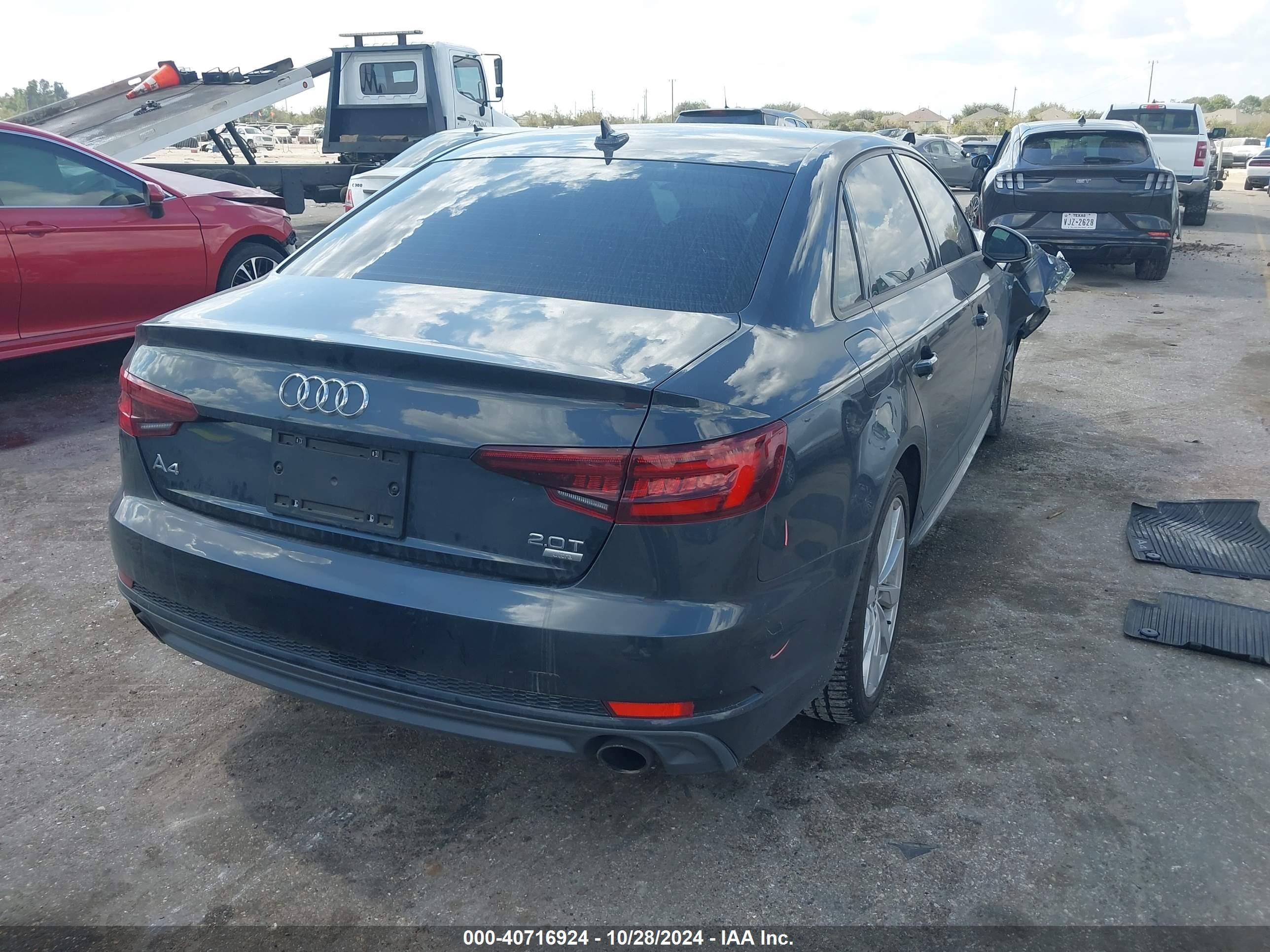 2018 Audi A4 2.0t Tech Ultra Premium/2.0t Ultra Premium Gray vin: WAUKMAF47JA009817