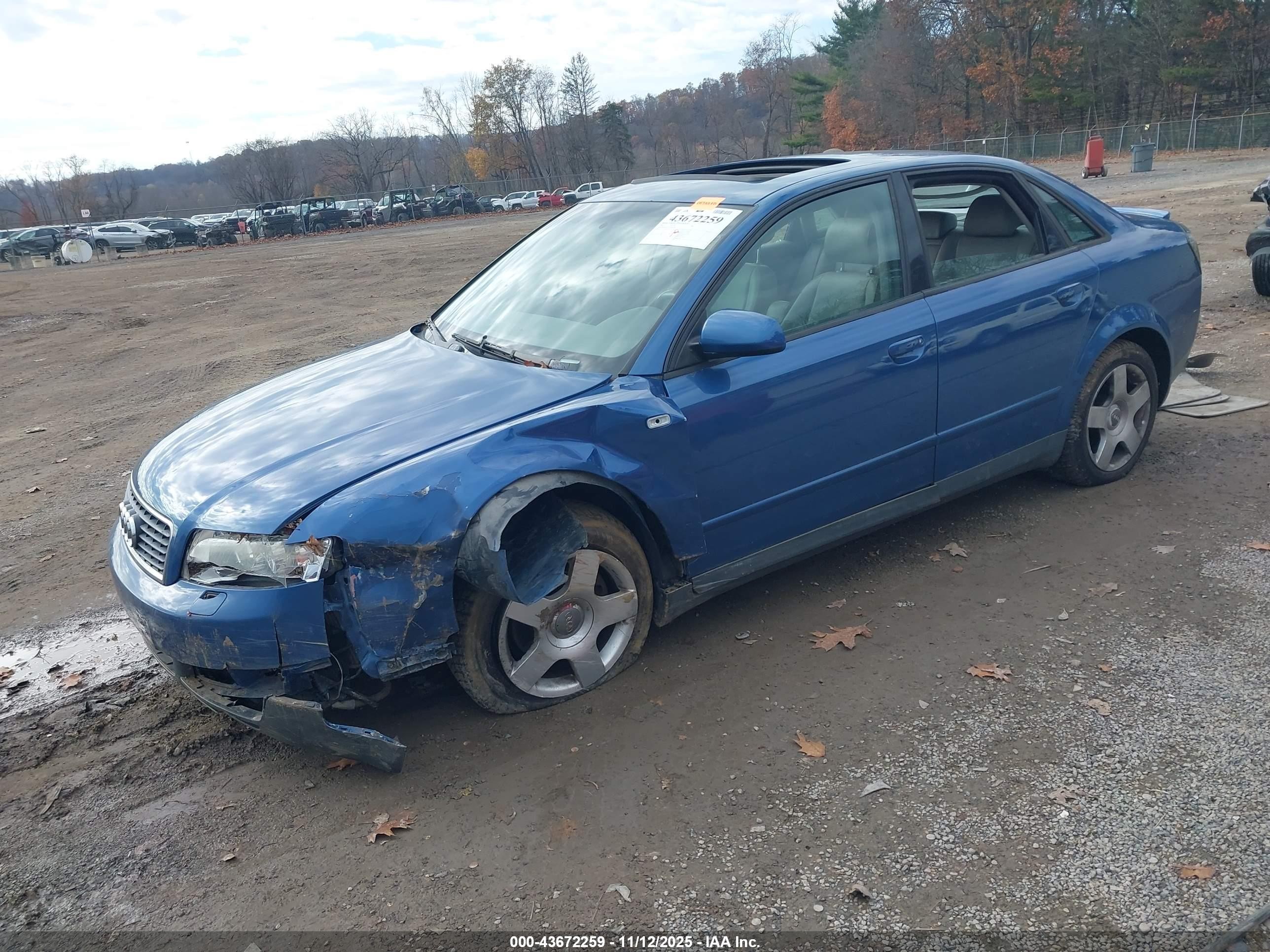 2002 Audi A4 1.8t Blue vin: WAULC68E12A040296